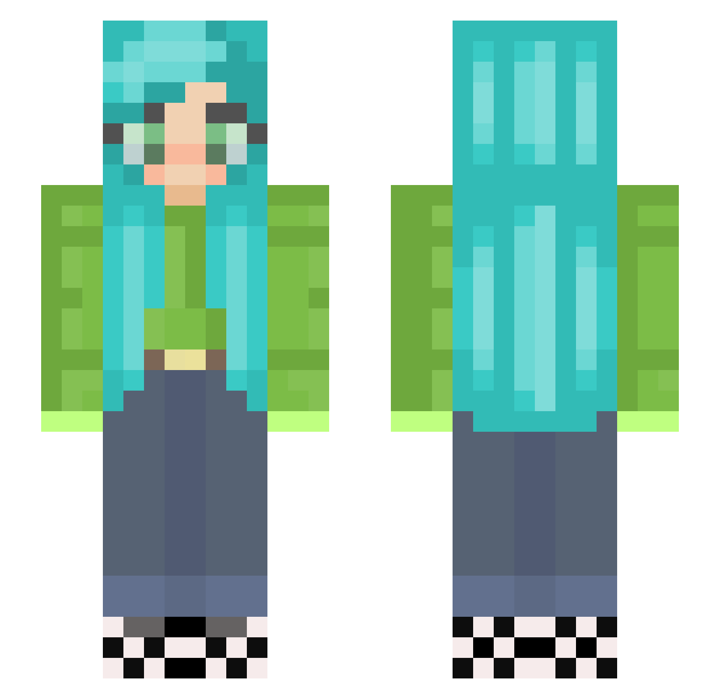 Tierlou1 Minecraft skin, front and back view