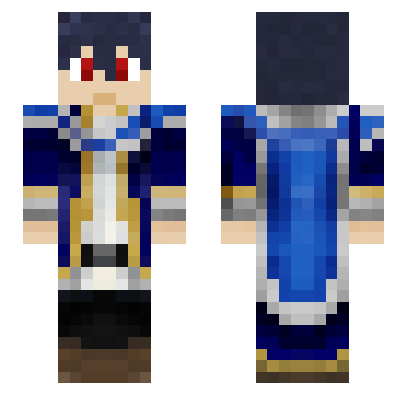 Hungryforgames Minecraft skin, front and back view