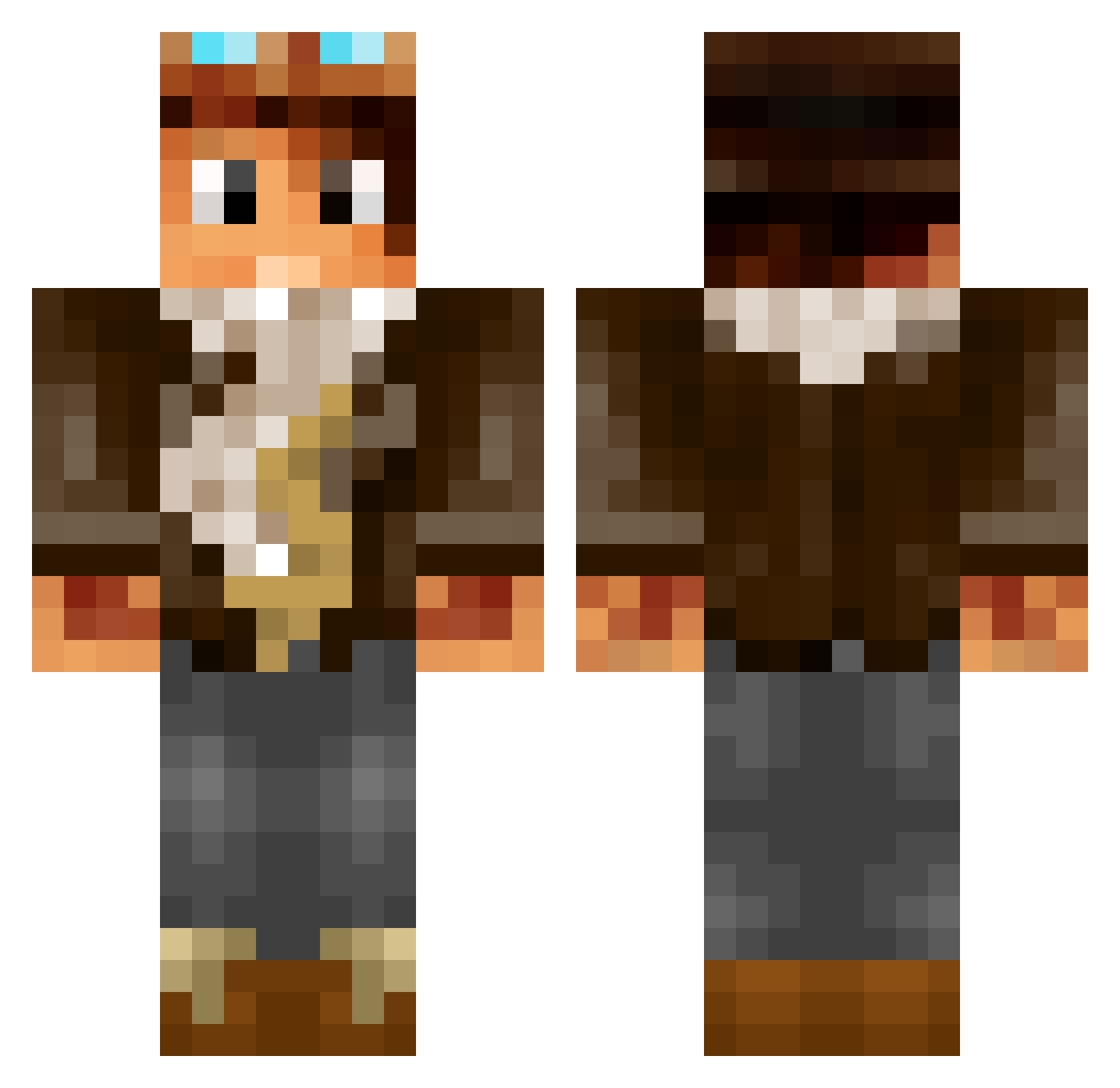 Oxilac Minecraft skin, front and back view