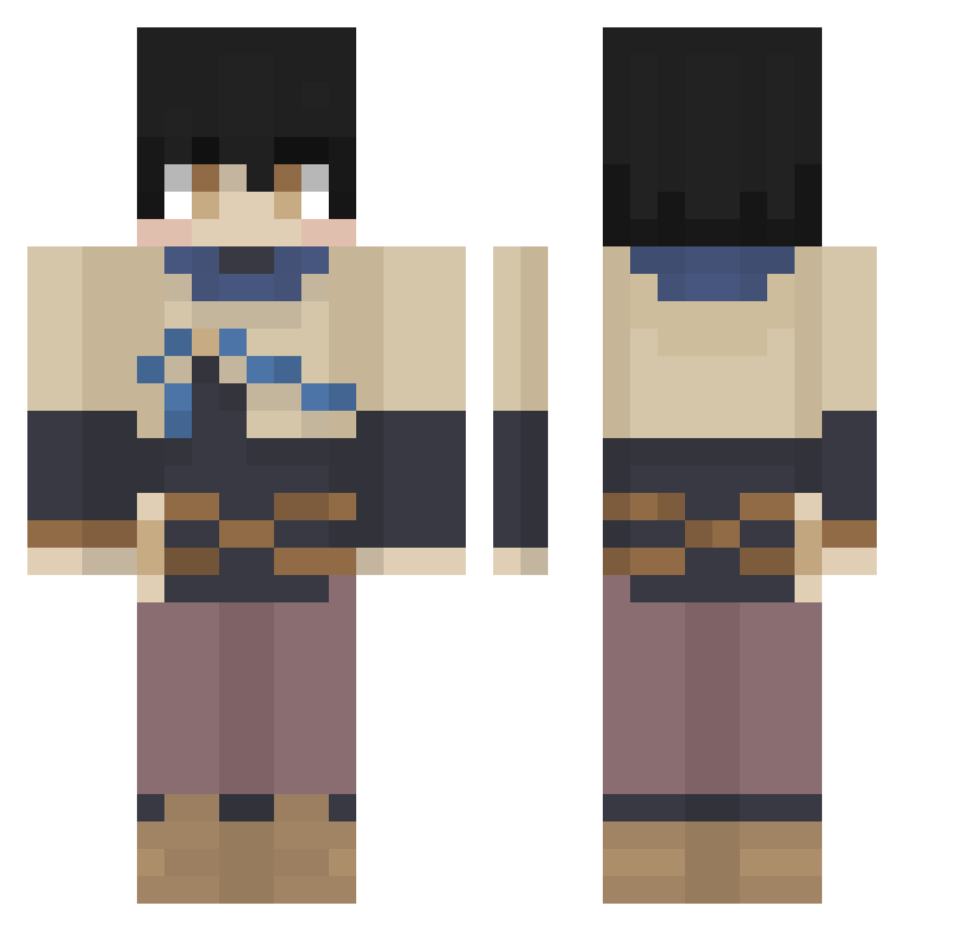 Xaneis Minecraft skin, front and back view
