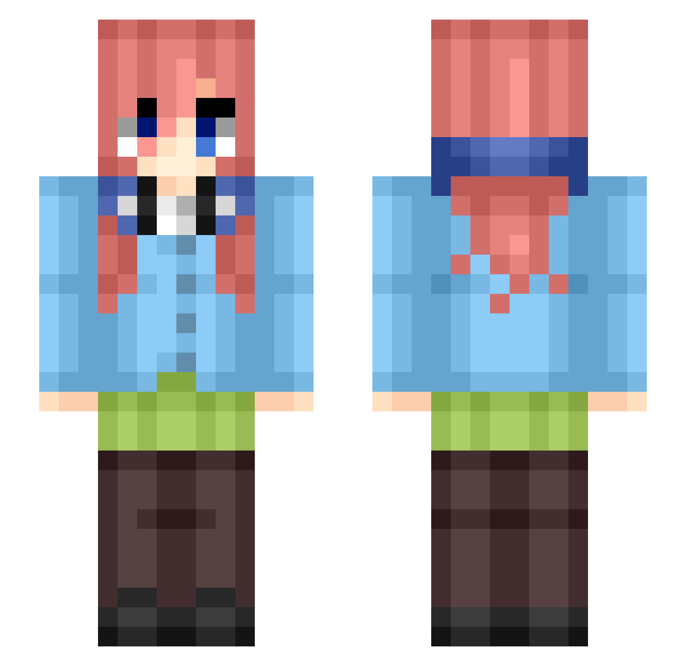 YanLuoAb Minecraft skin, front and back view