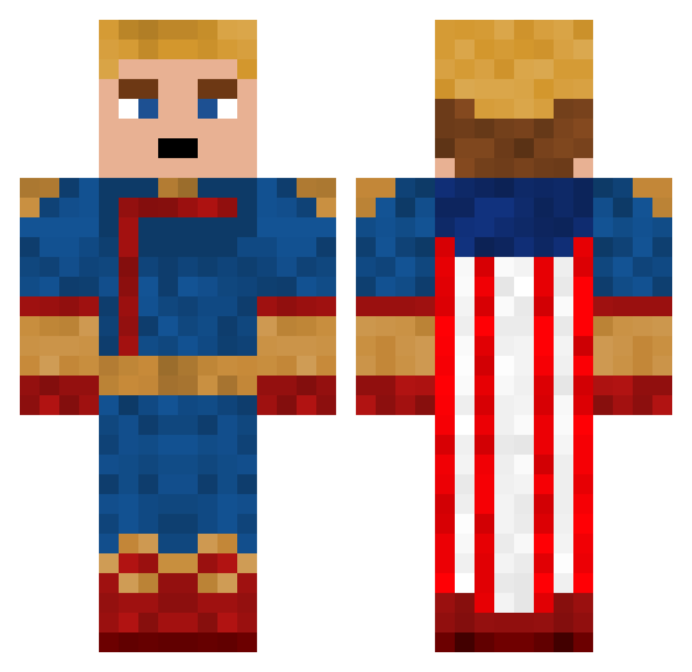 RED11IRON Minecraft skin, front and back view