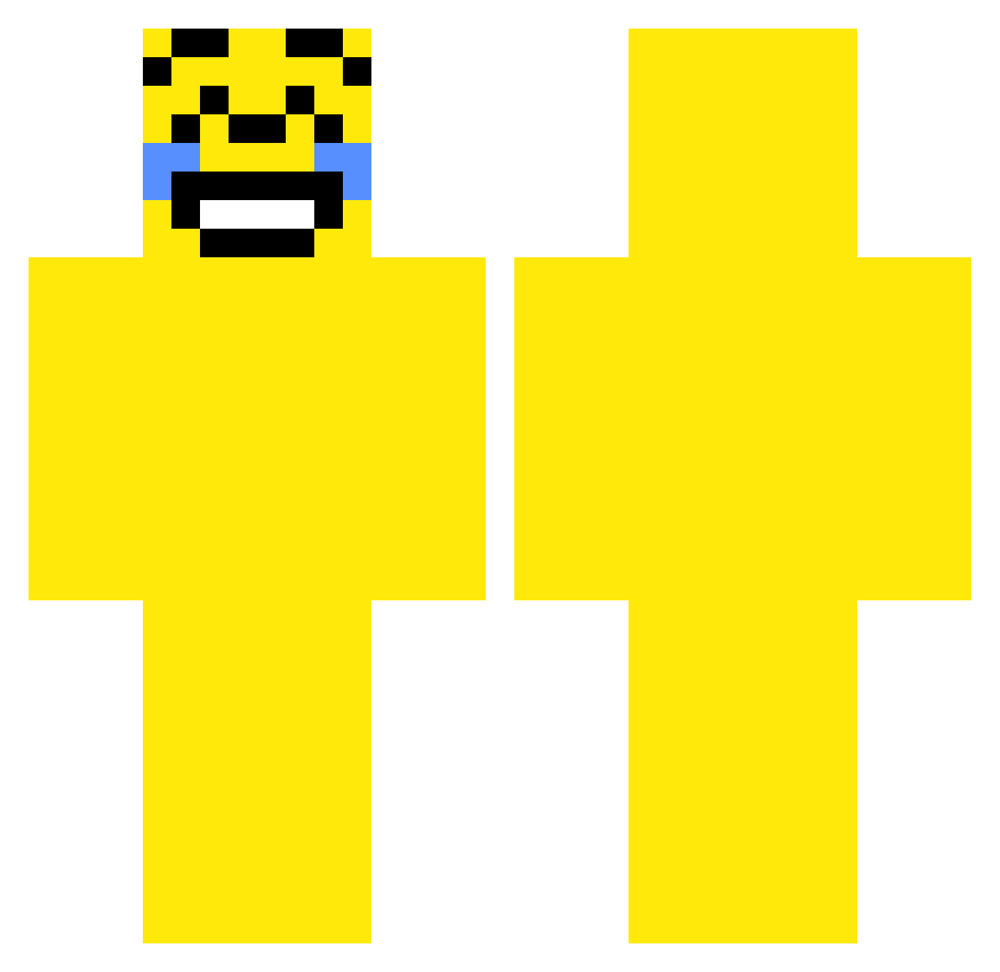 Floopycat Minecraft skin, front and back view