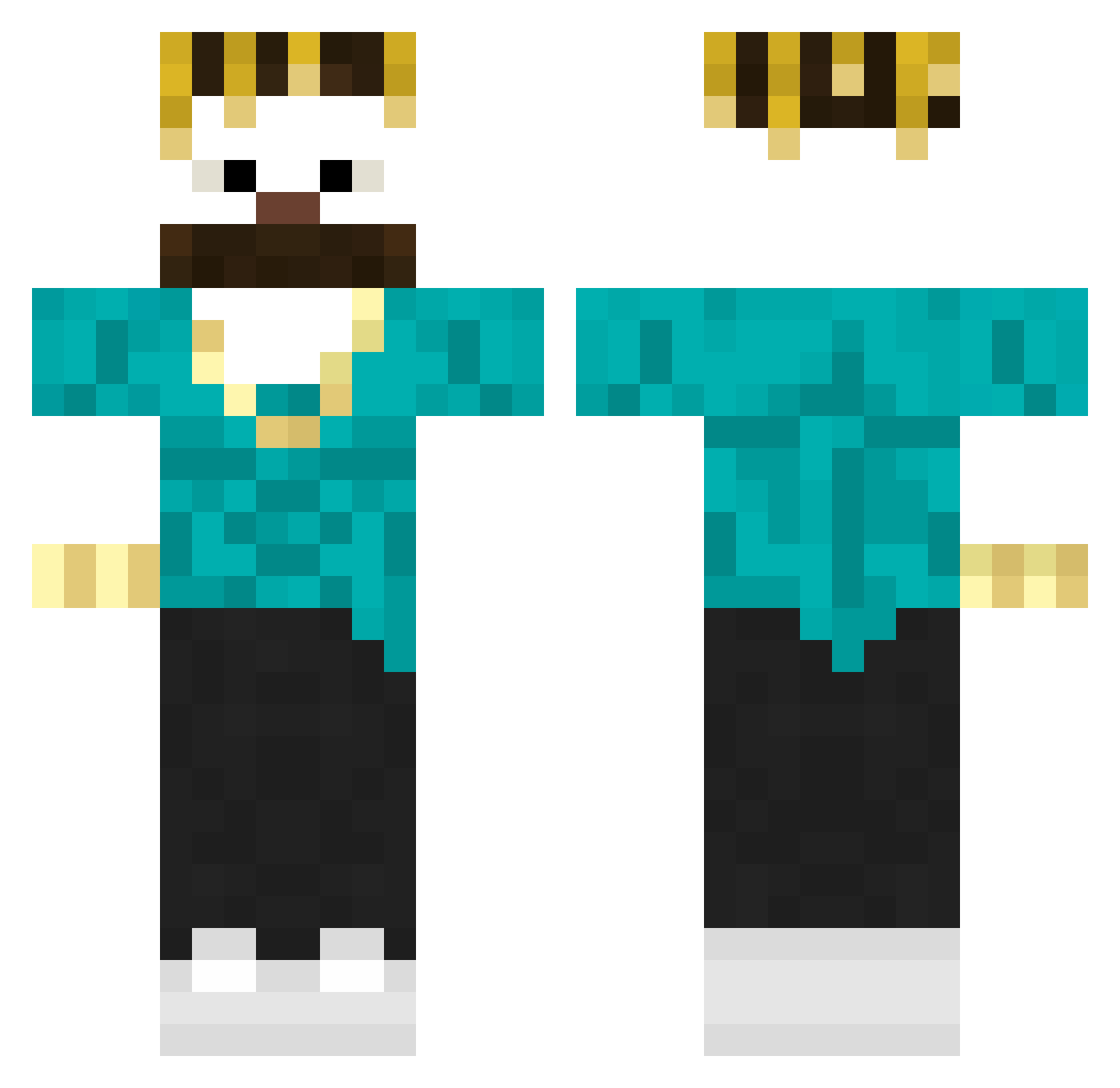 Hug0Blind Minecraft skin, front and back view