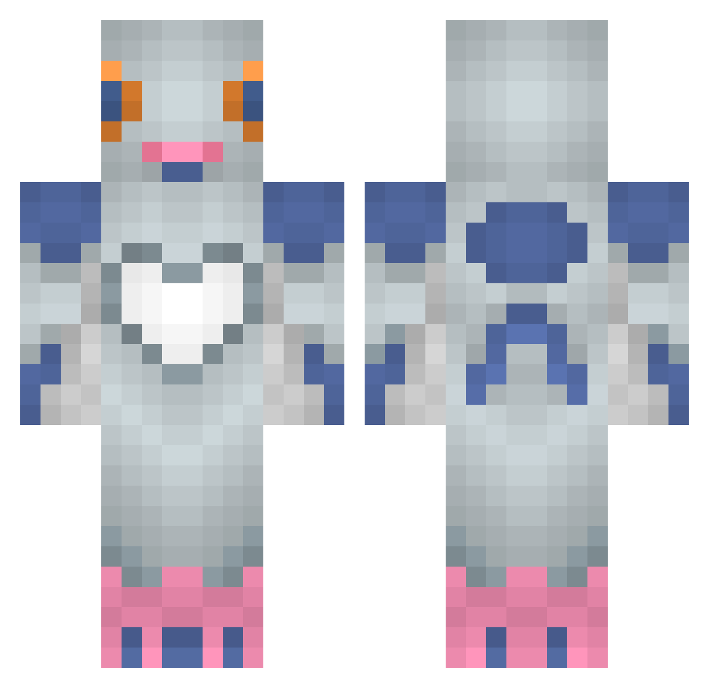 WiltedThorn Minecraft skin, front and back view