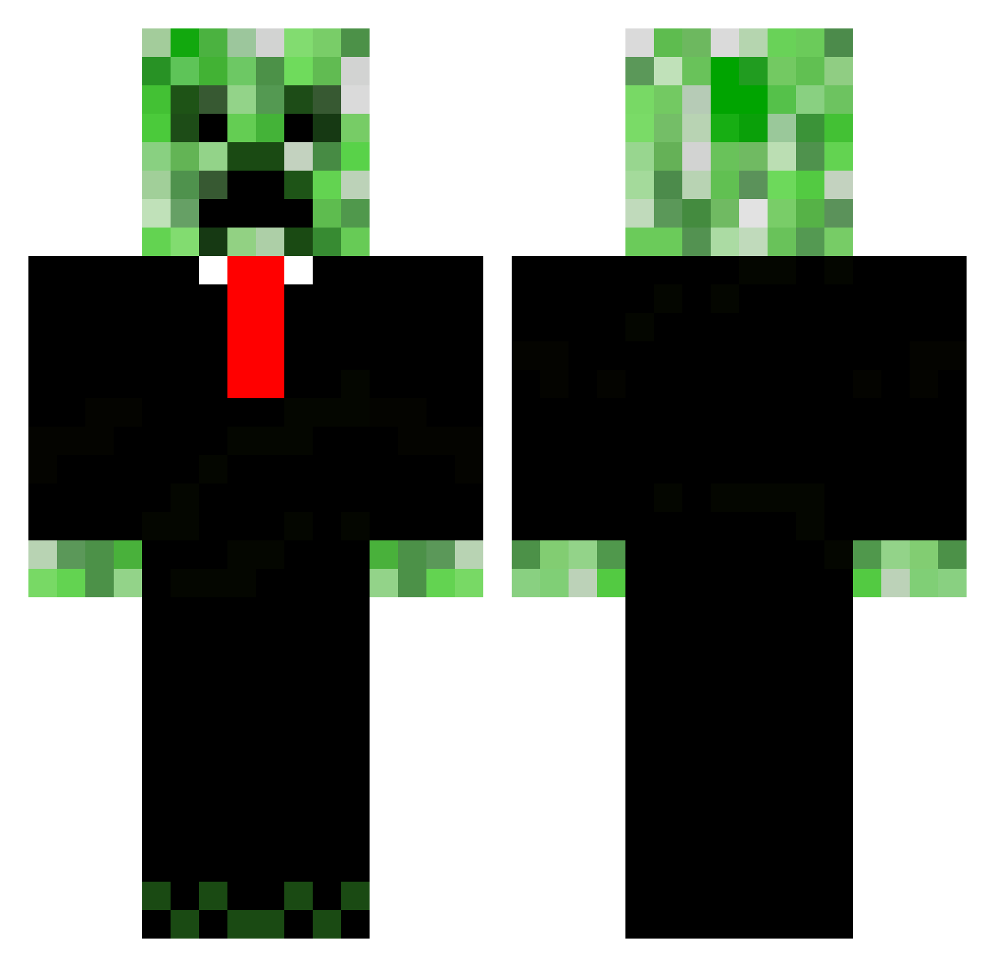 Wiccet Minecraft skin, front and back view