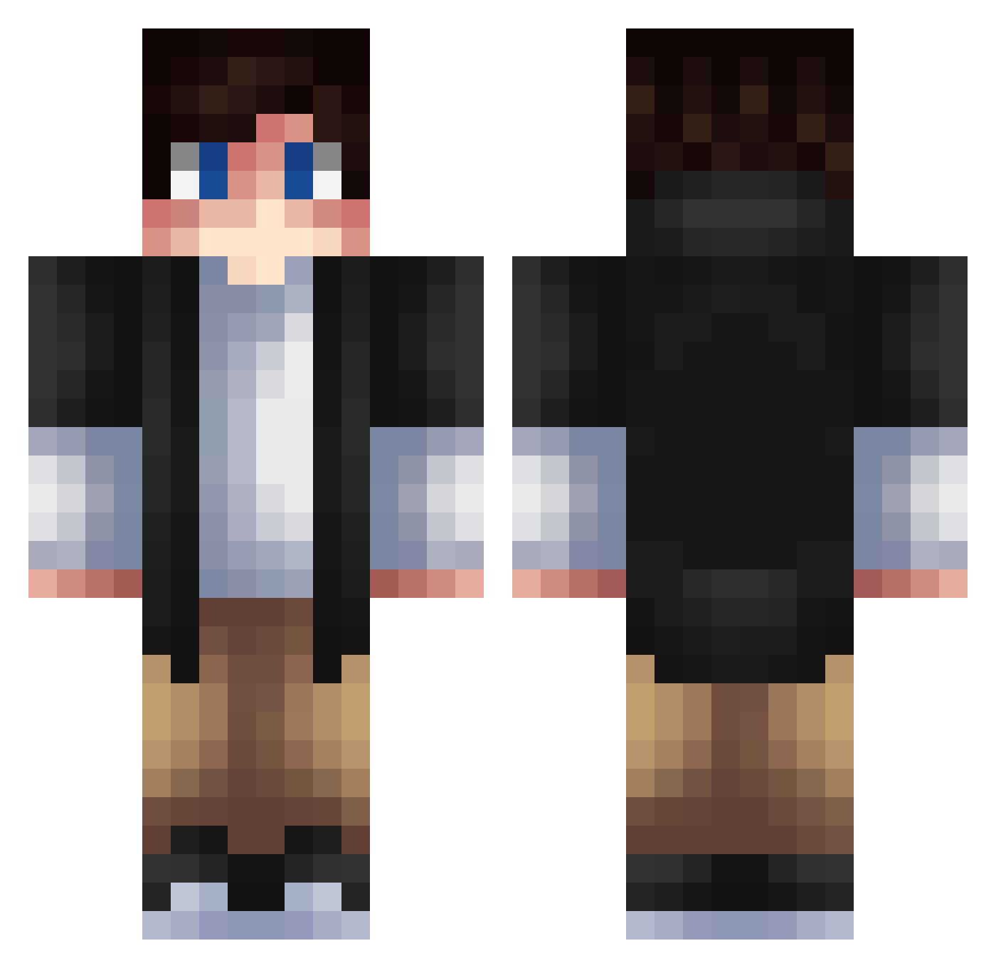 Sammler Minecraft skin, front and back view