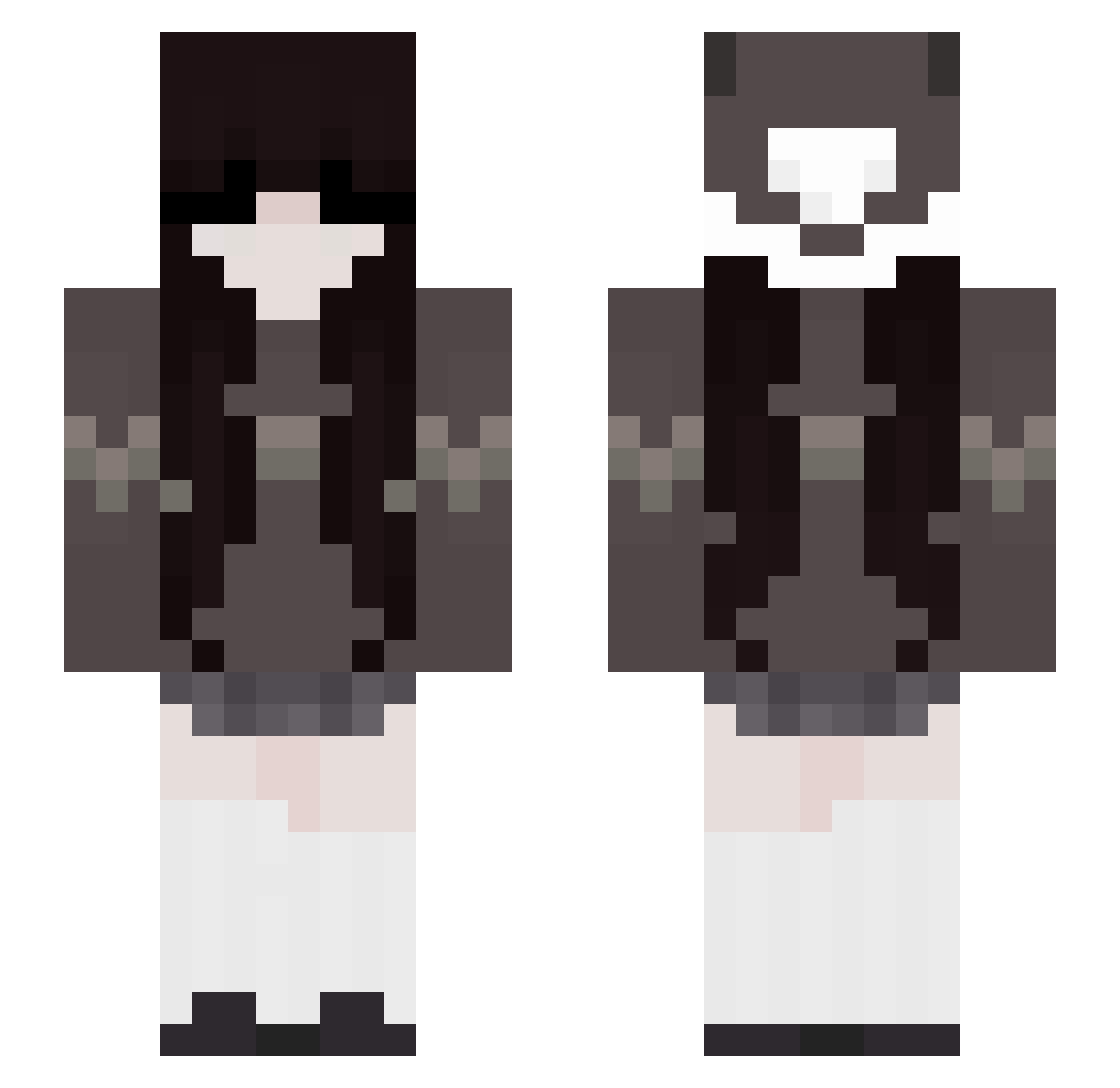 smokindoe Minecraft skin, front and back view