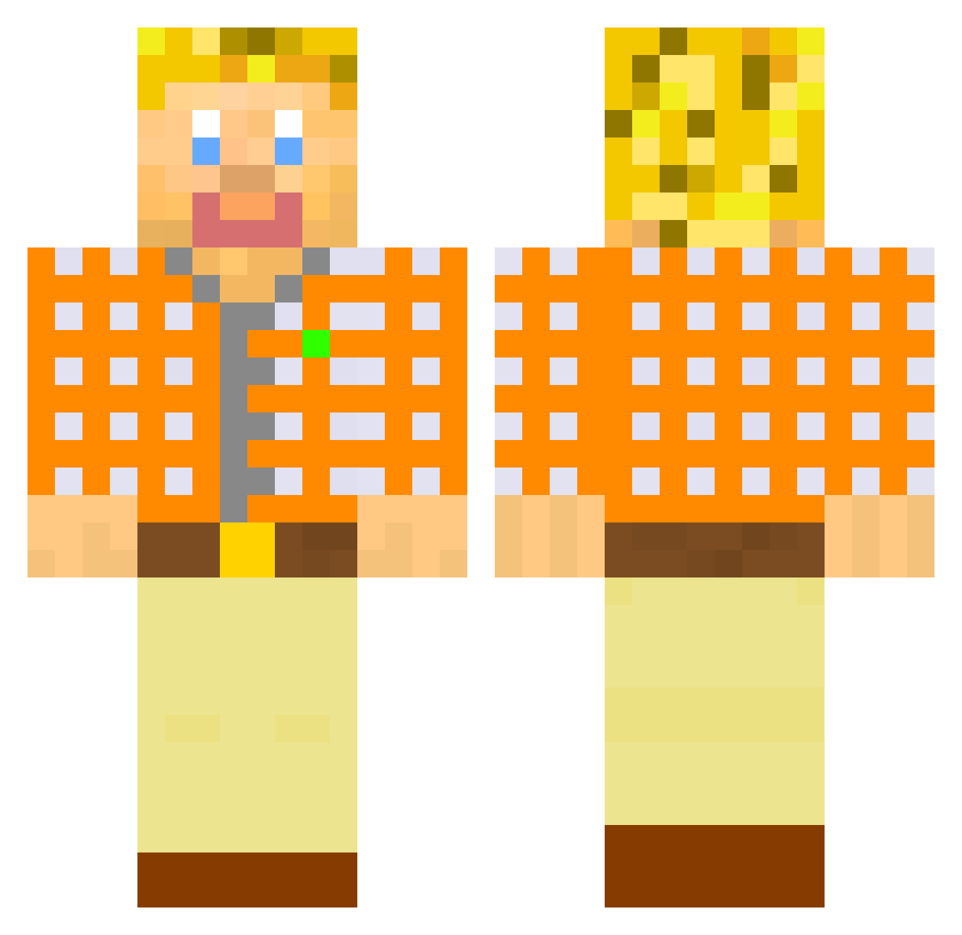 Spritz Minecraft skin, front and back view