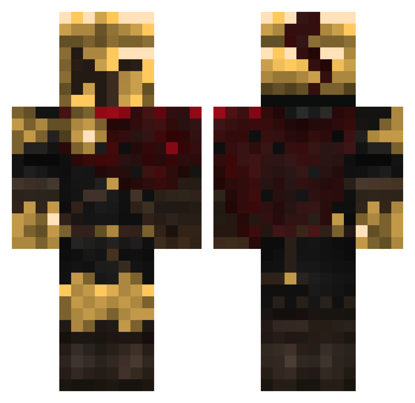 Fofola200 Minecraft skin, front and back view