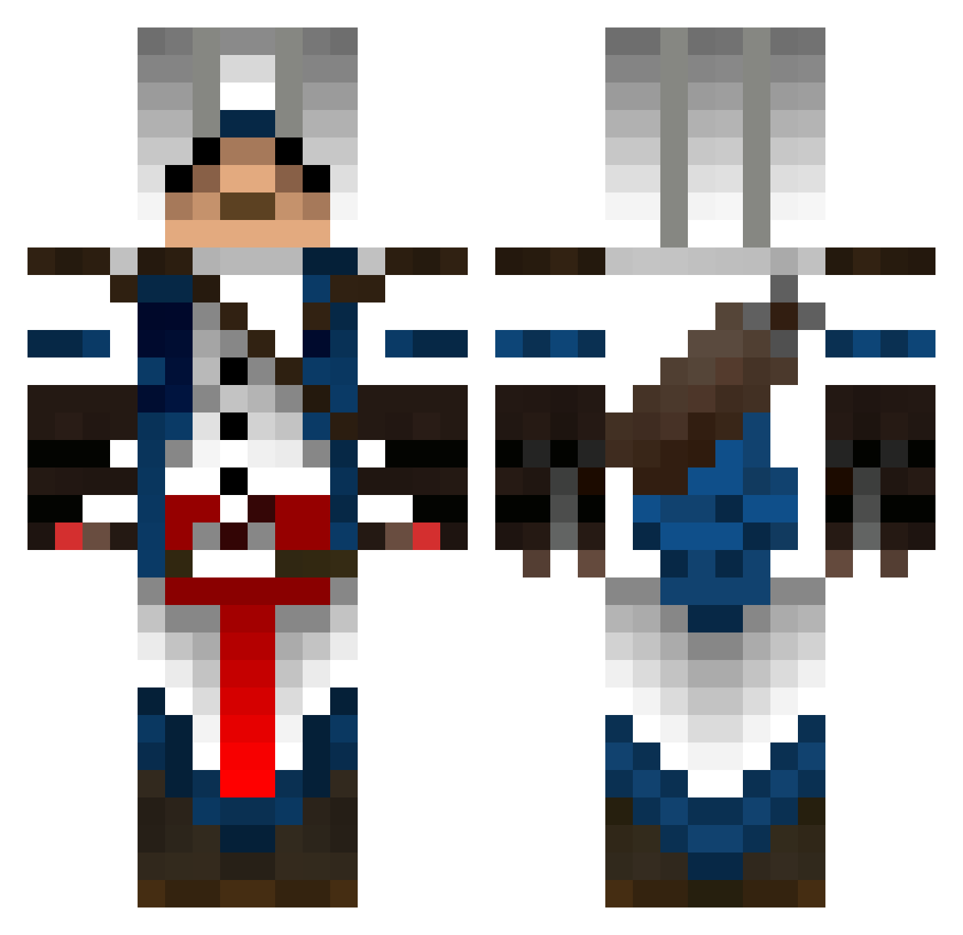 thecla Minecraft skin, front and back view