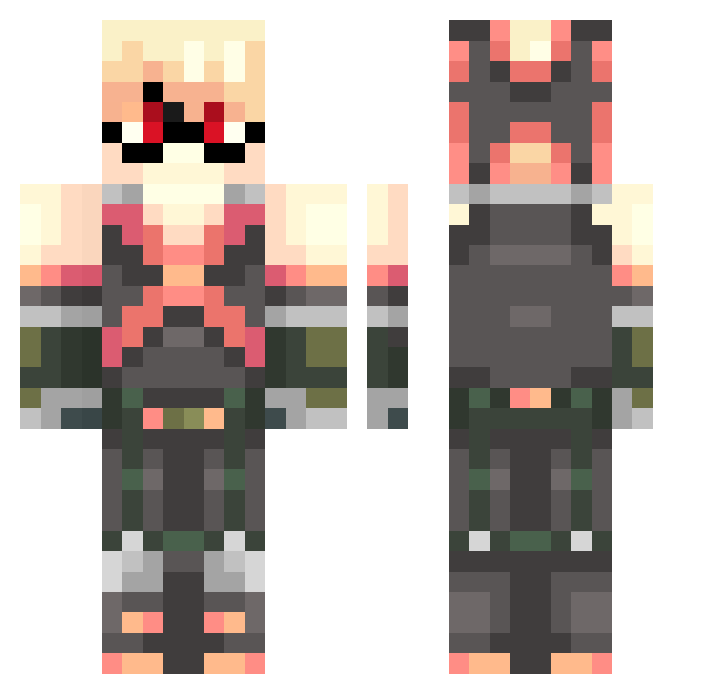 MogartheBear Minecraft skin, front and back view