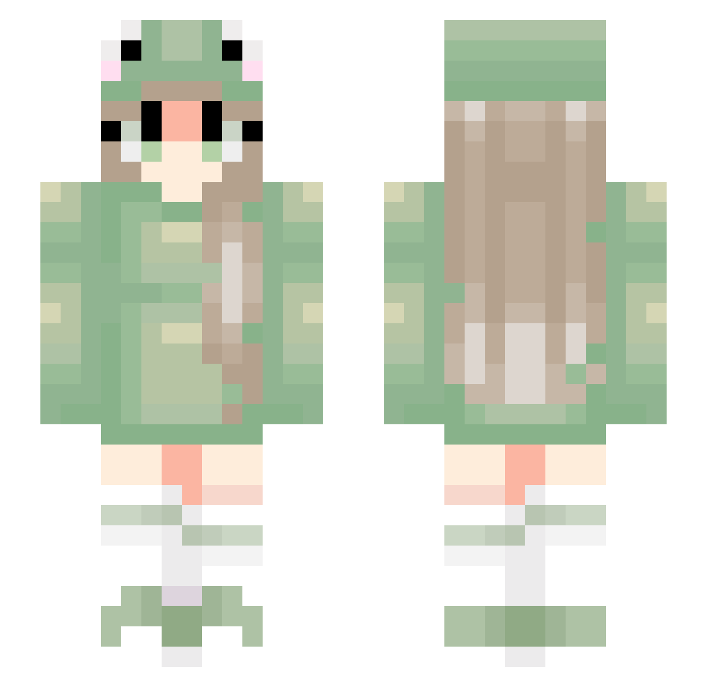 winsomeness Minecraft skin, front and back view
