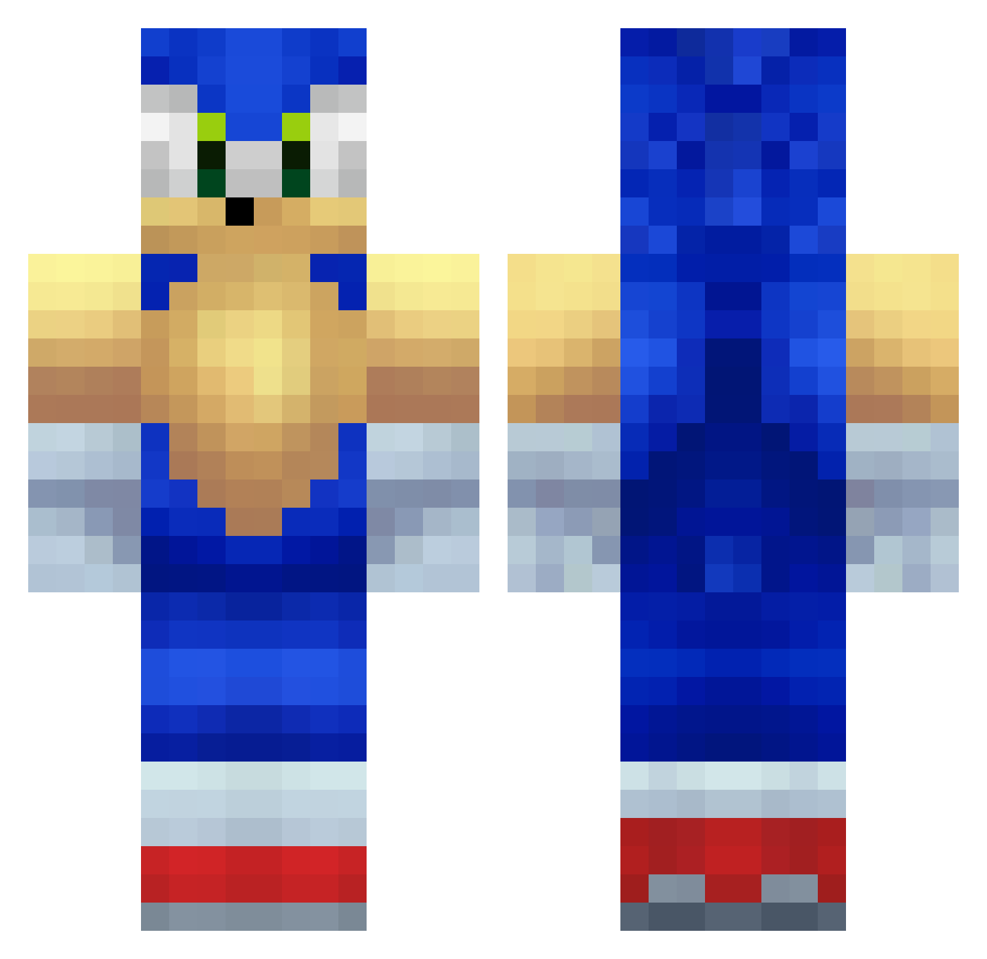 zivzav Minecraft skin, front and back view
