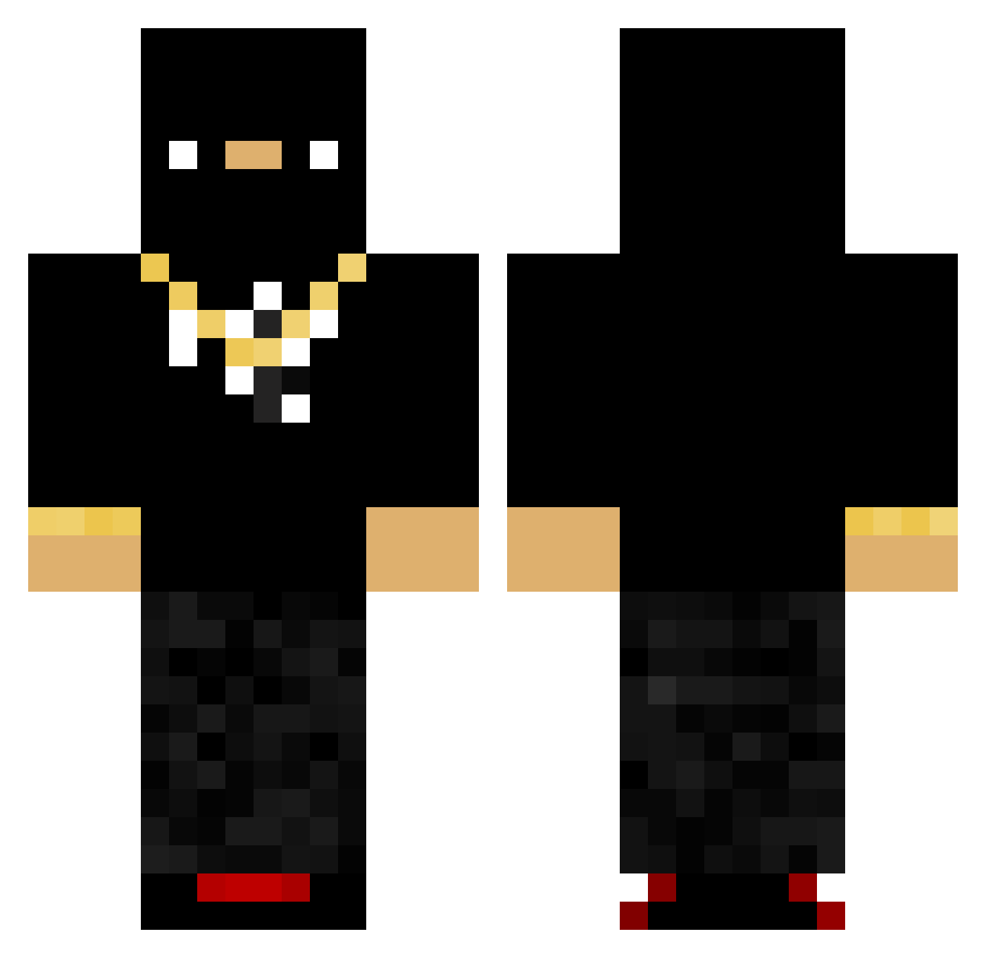 Yovngchimi1 Minecraft skin, front and back view