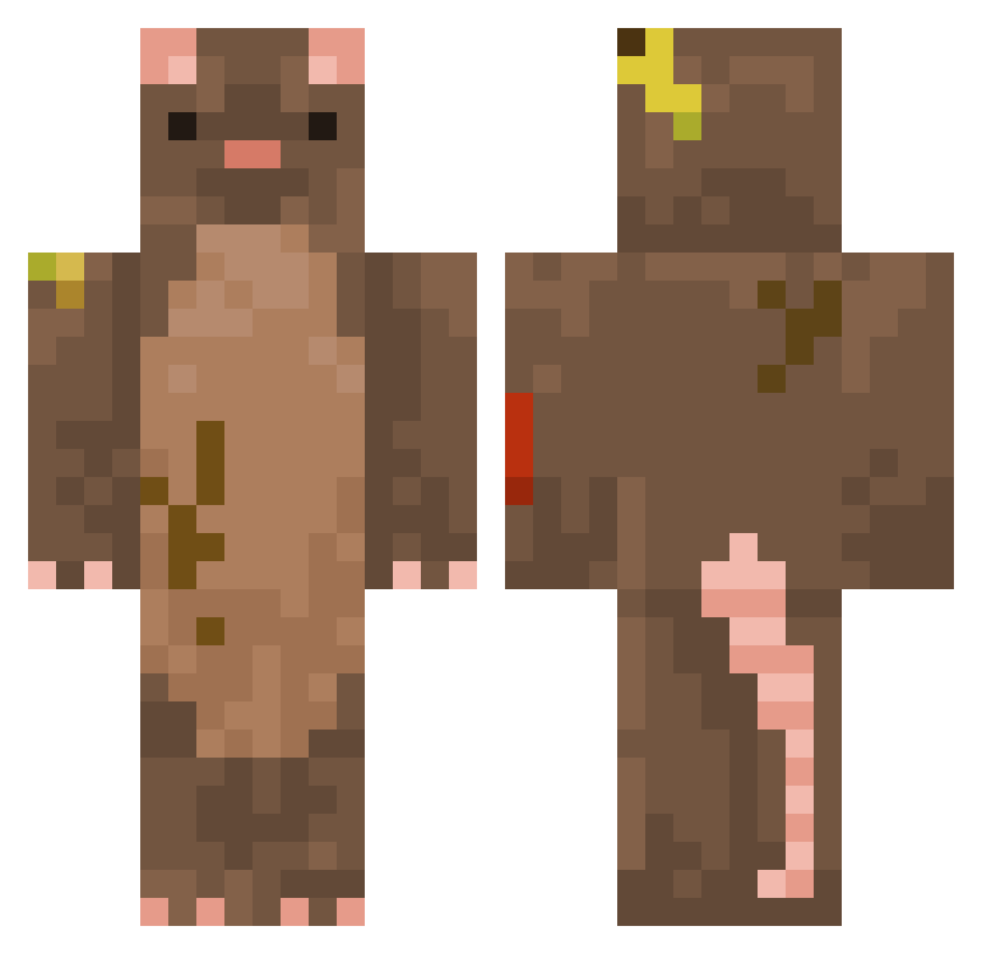 lostmynote Minecraft skin, front and back view