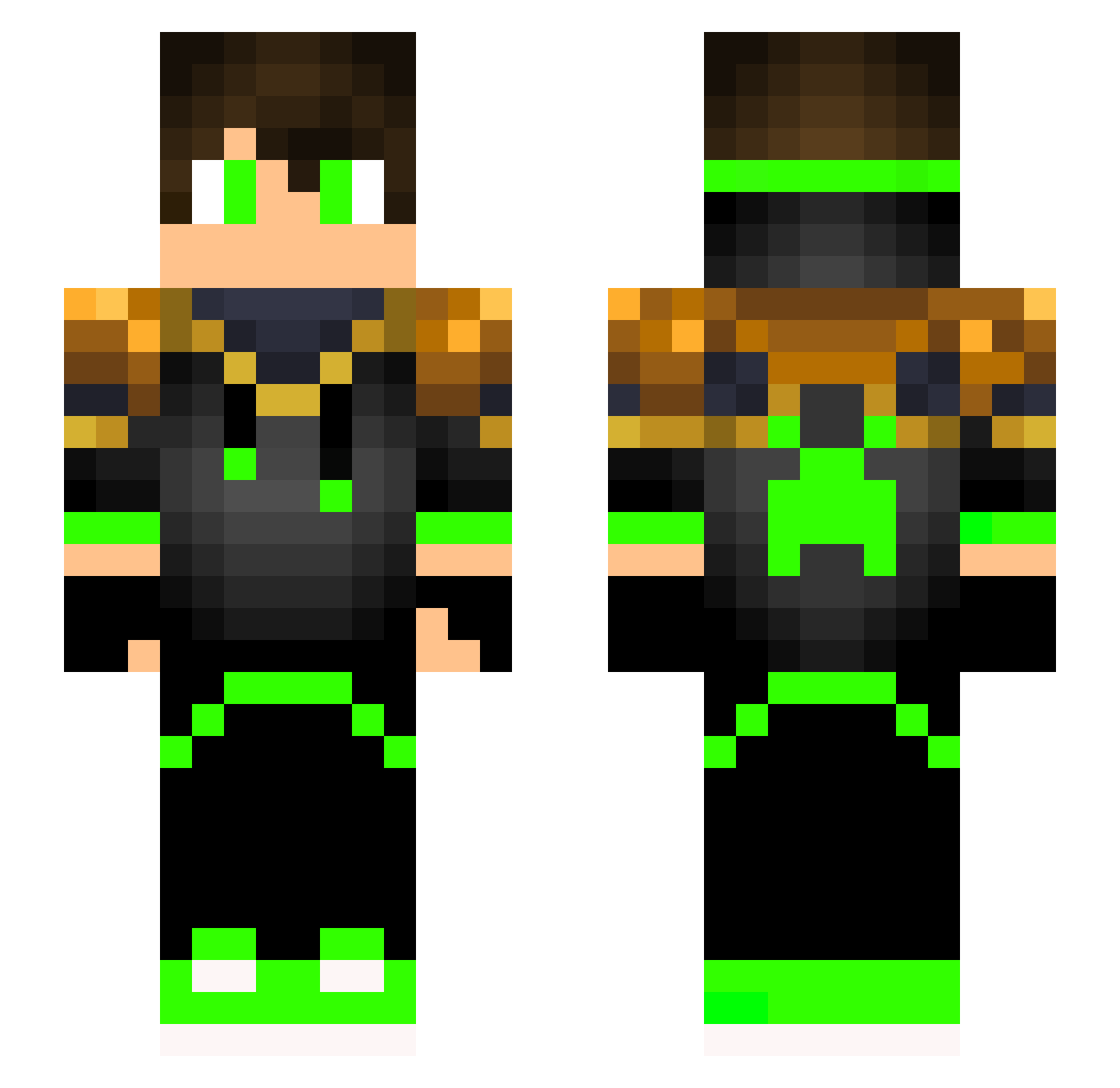 wolima Minecraft skin, front and back view