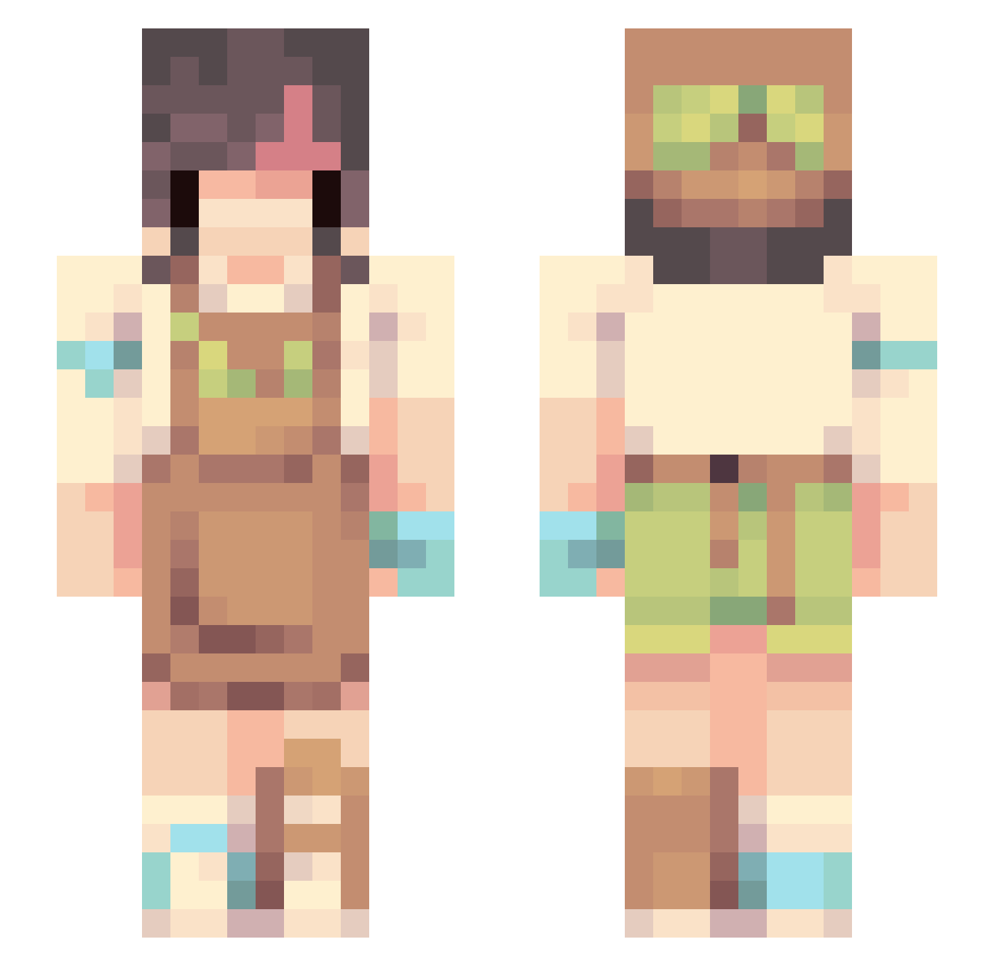 n0tkyl3e Minecraft skin, front and back view