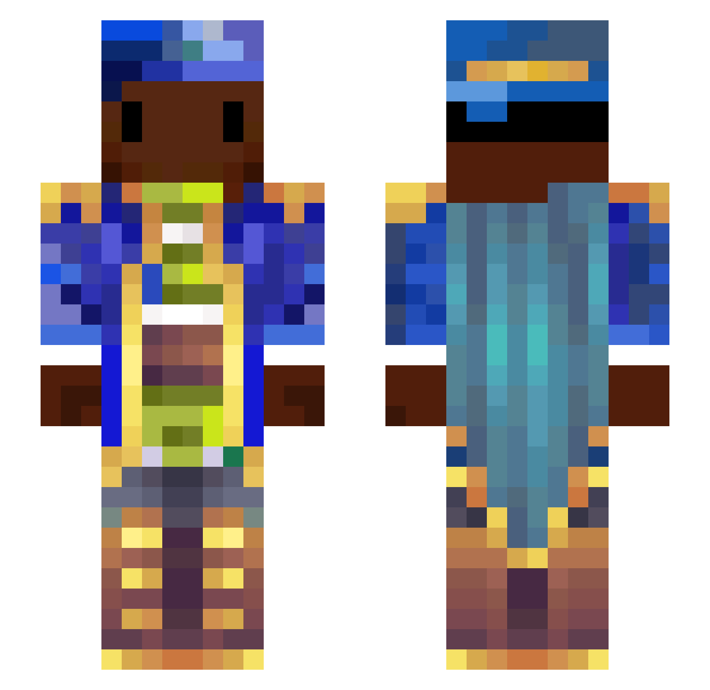 joment Minecraft skin, front and back view