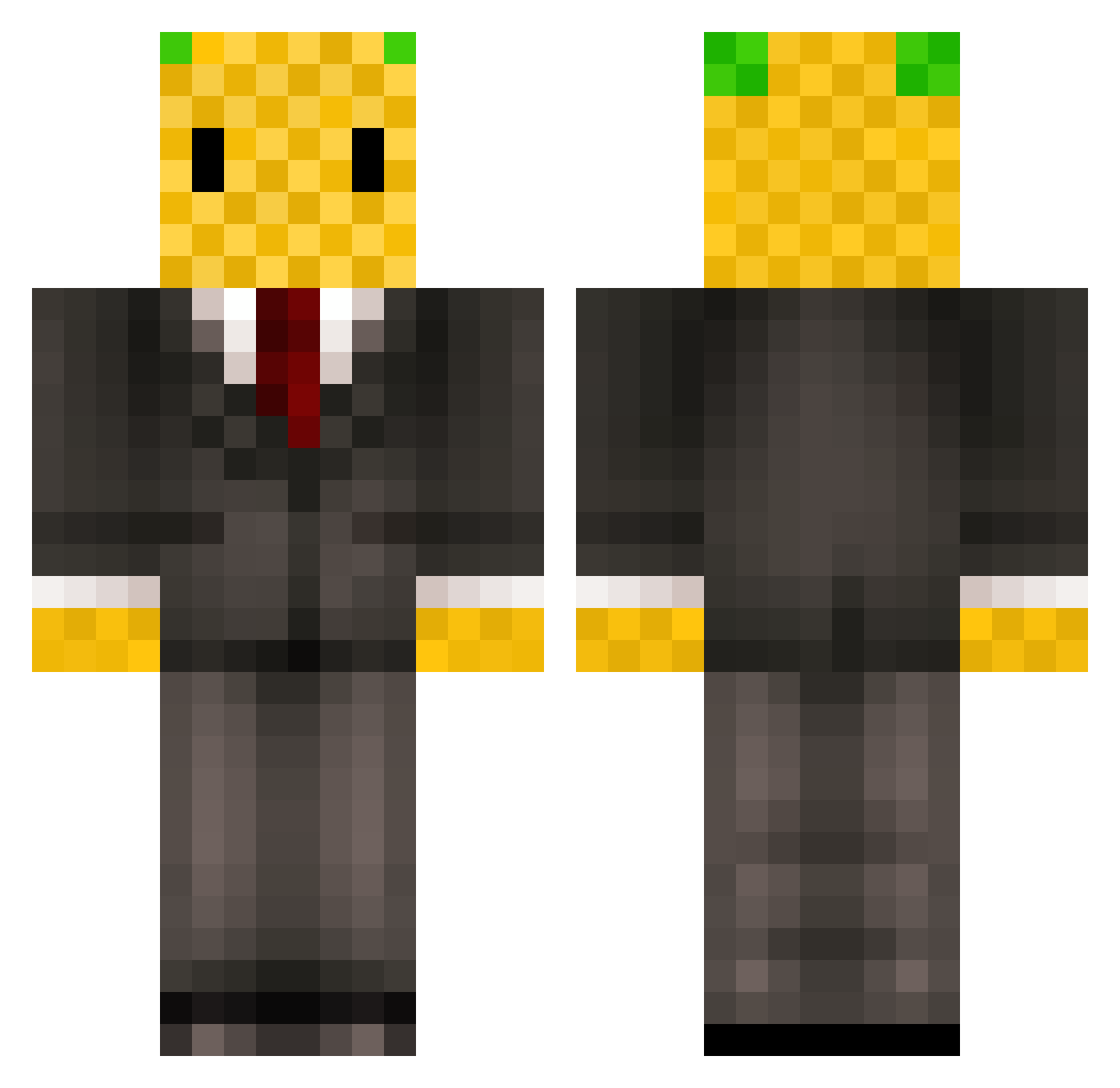 MegaJumpZ Minecraft skin, front and back view