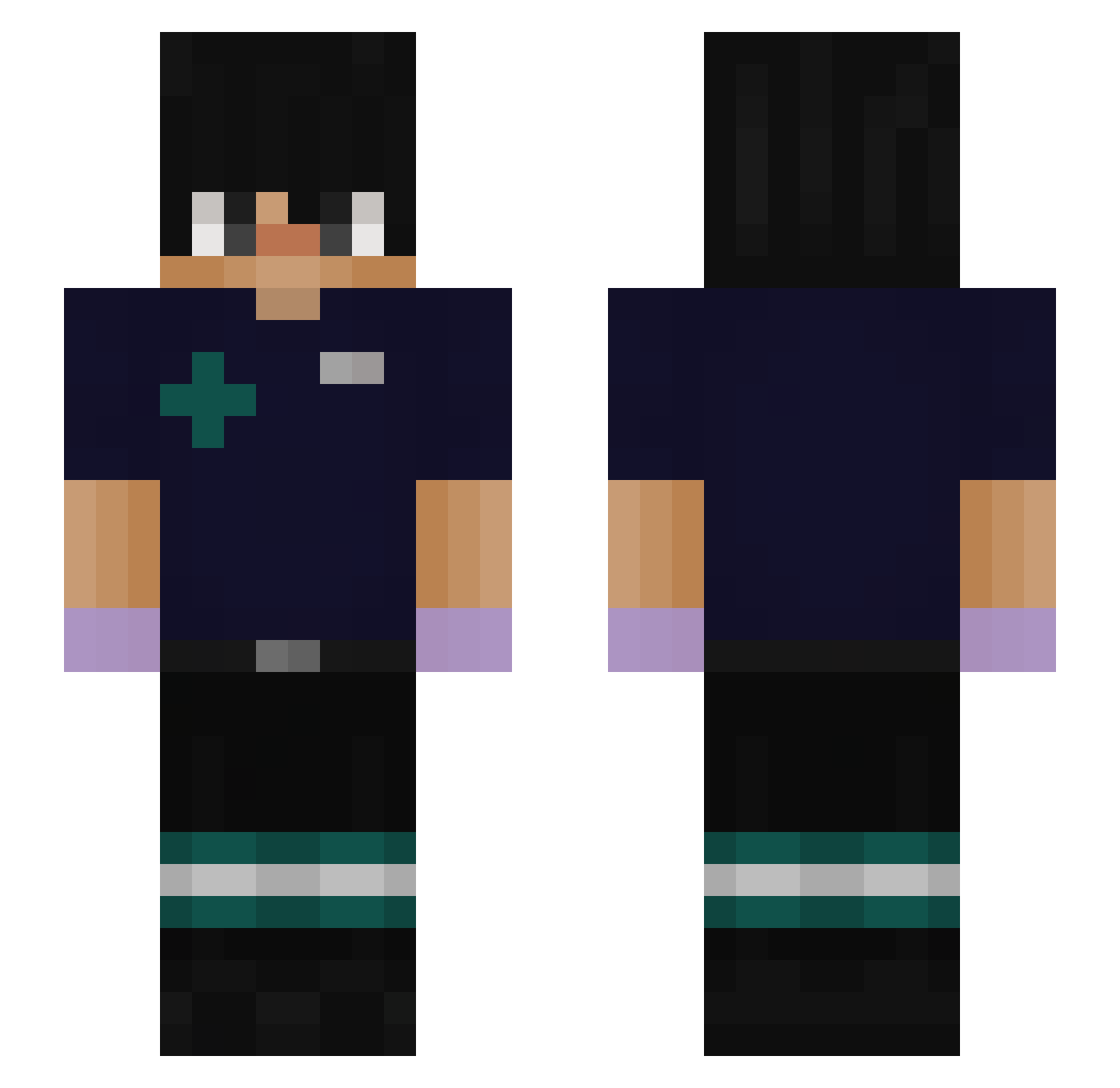 Paulphobie Minecraft skin, front and back view