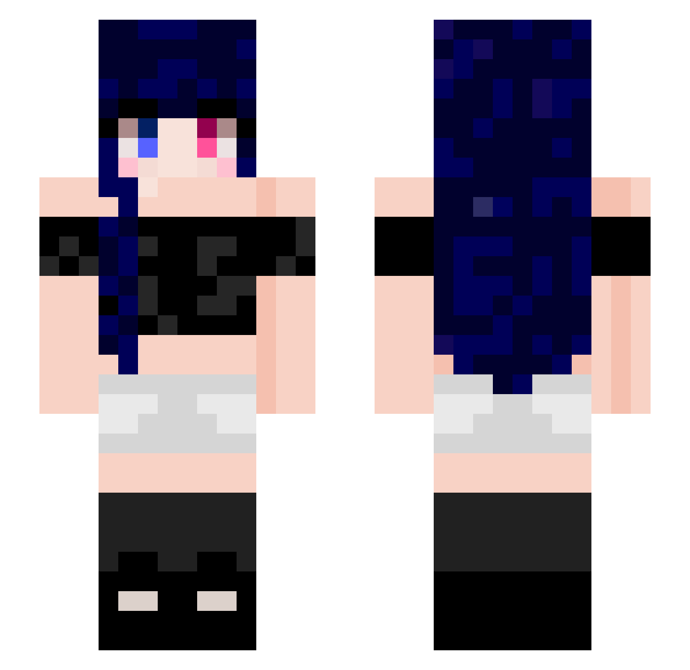 CelestaRai Minecraft skin, front and back view