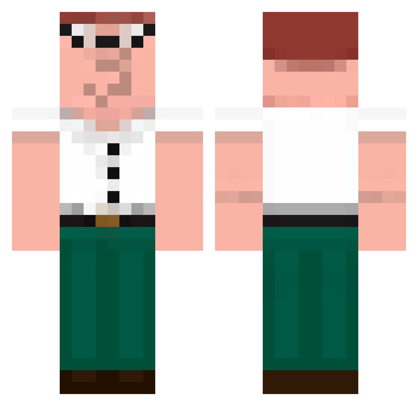 OwezYum Minecraft skin, front and back view