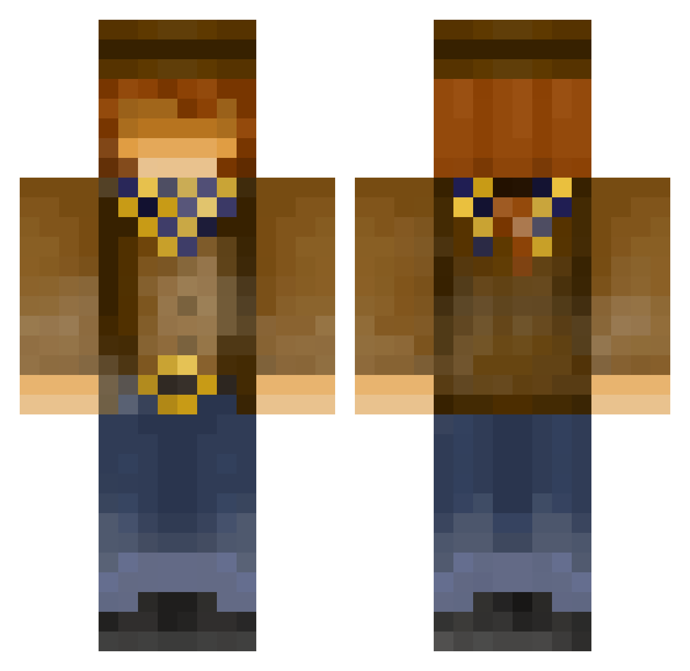Doppi_O_Kong Minecraft skin, front and back view