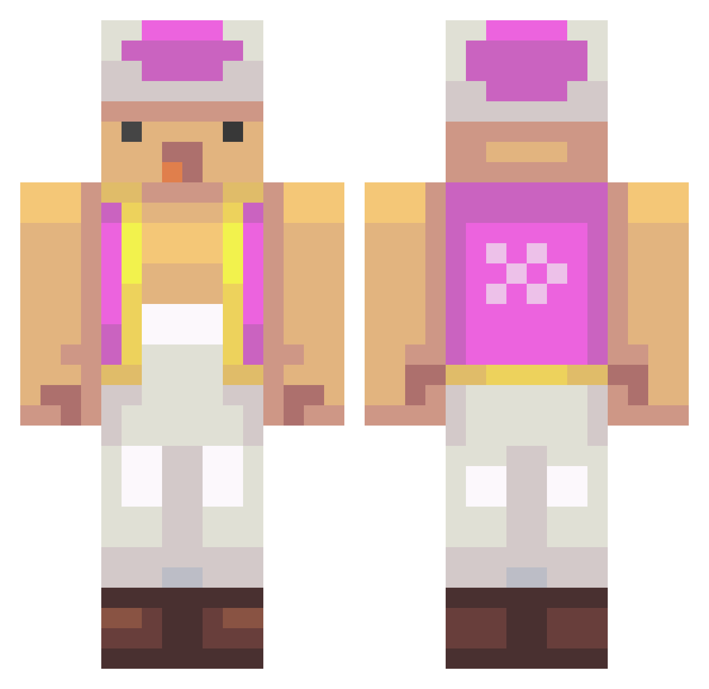 IkWilToad Minecraft skin, front and back view