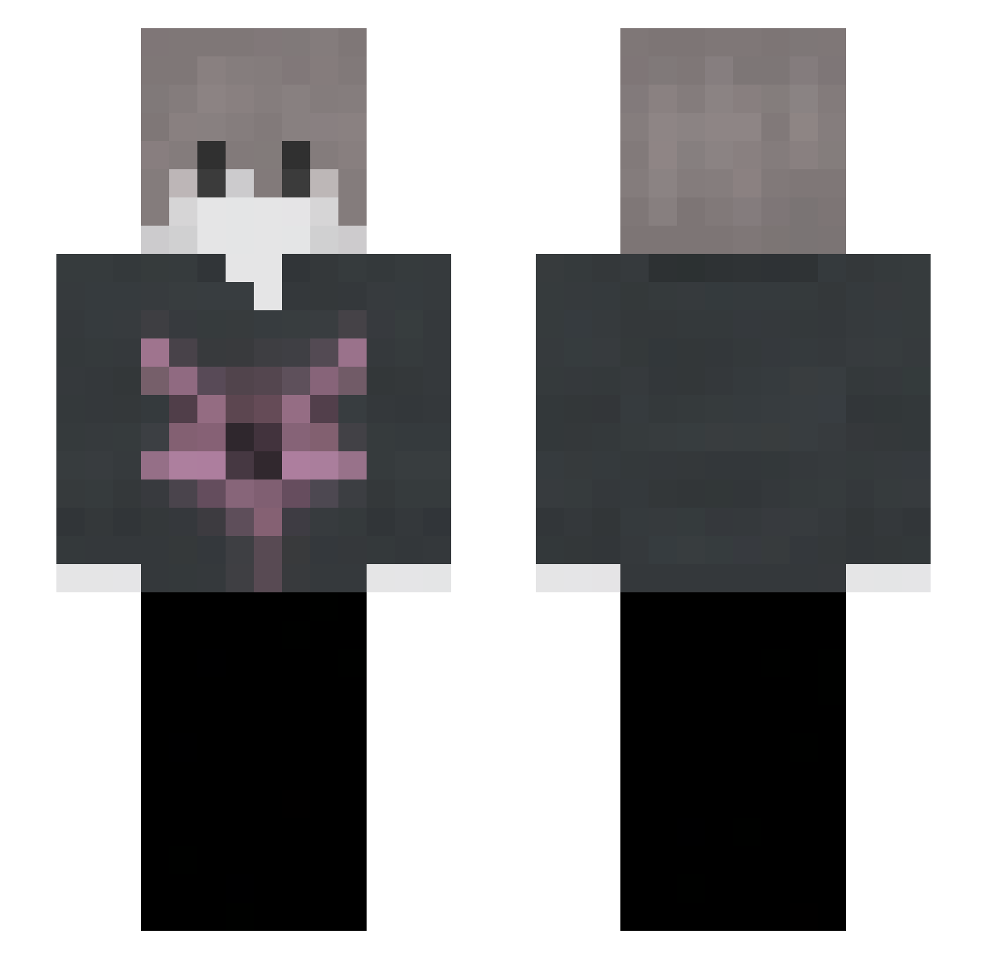 Zimy1 Minecraft skin, front and back view