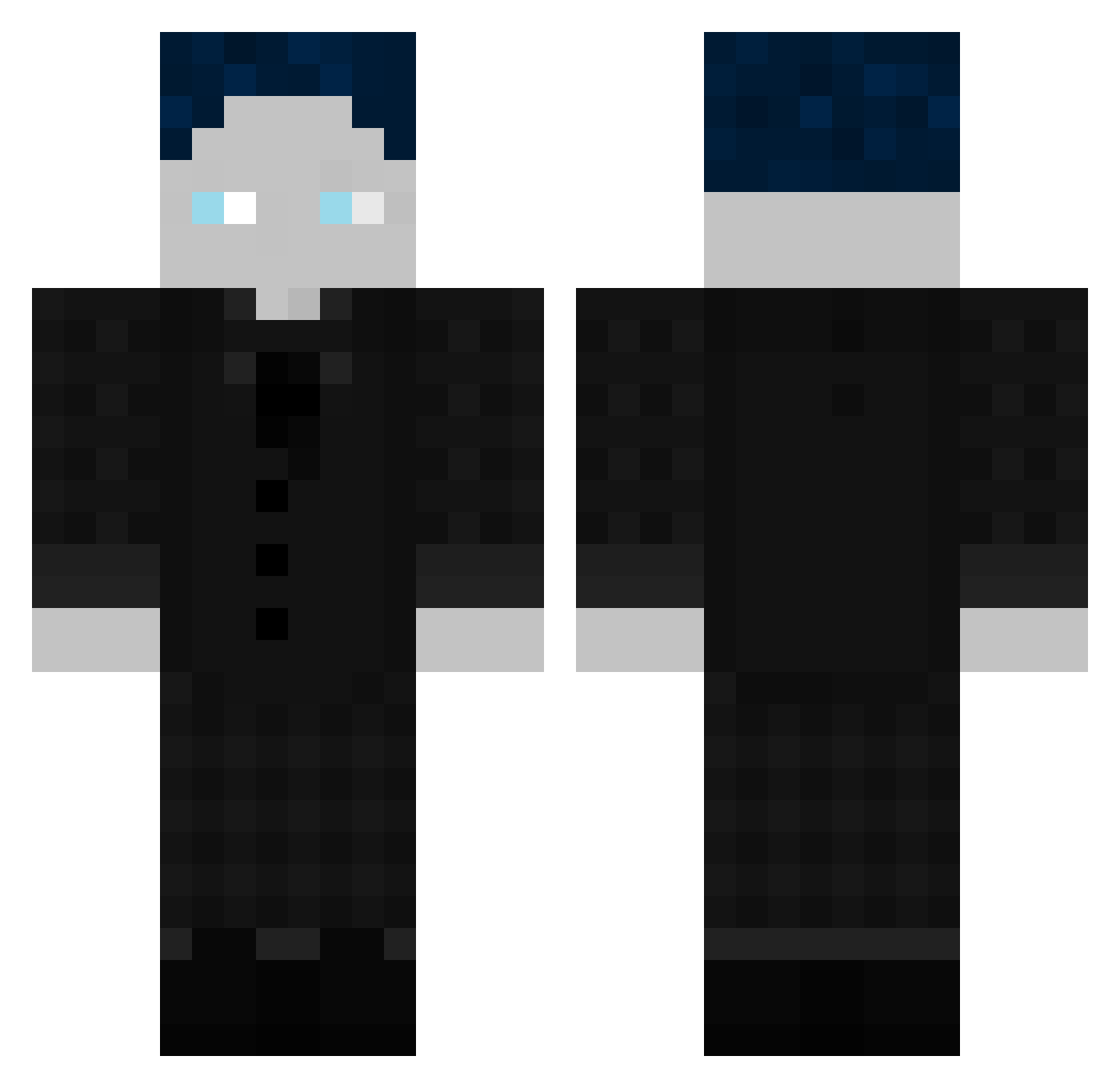 Roessls Minecraft skin, front and back view