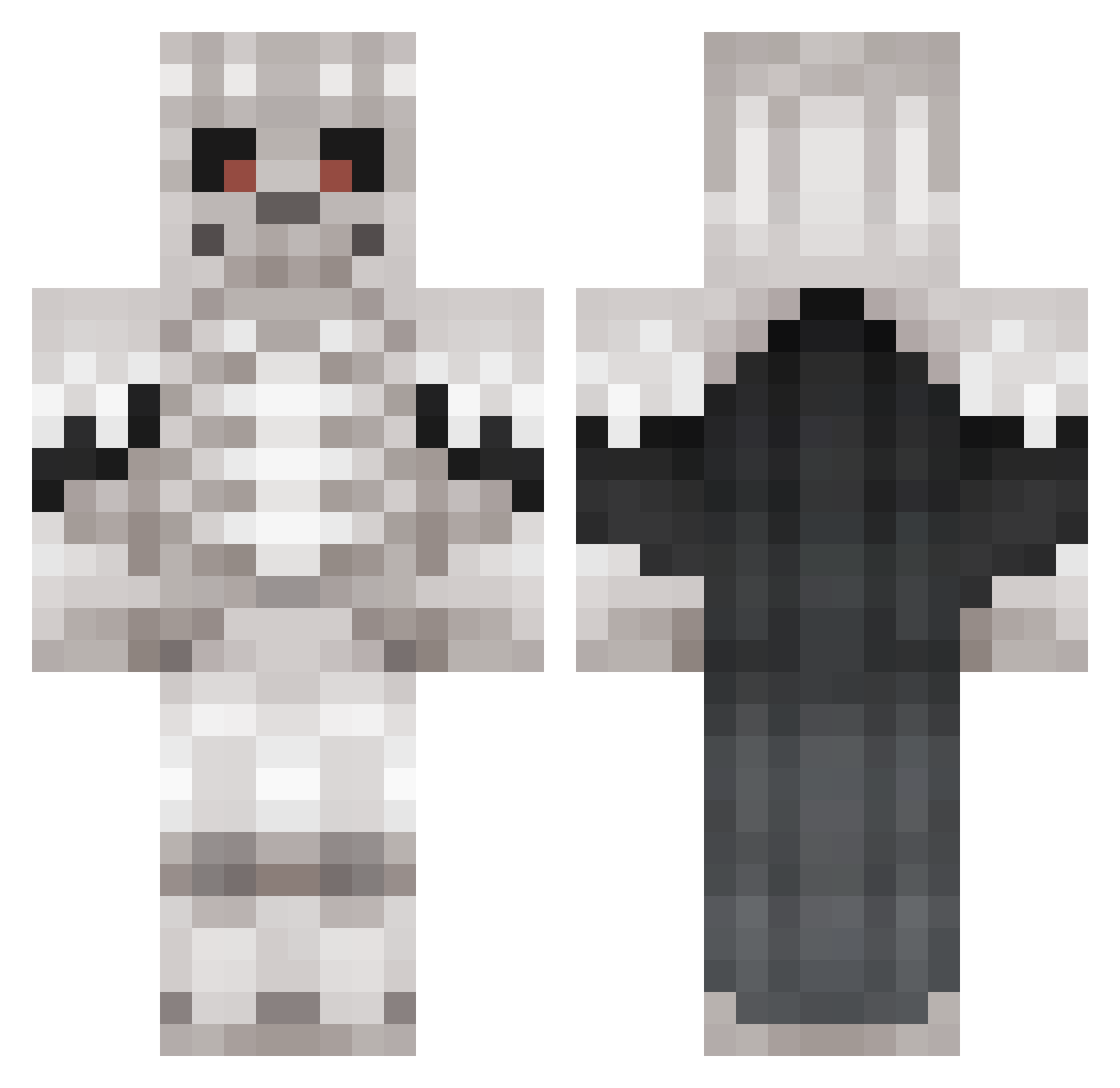 z_buta Minecraft skin, front and back view