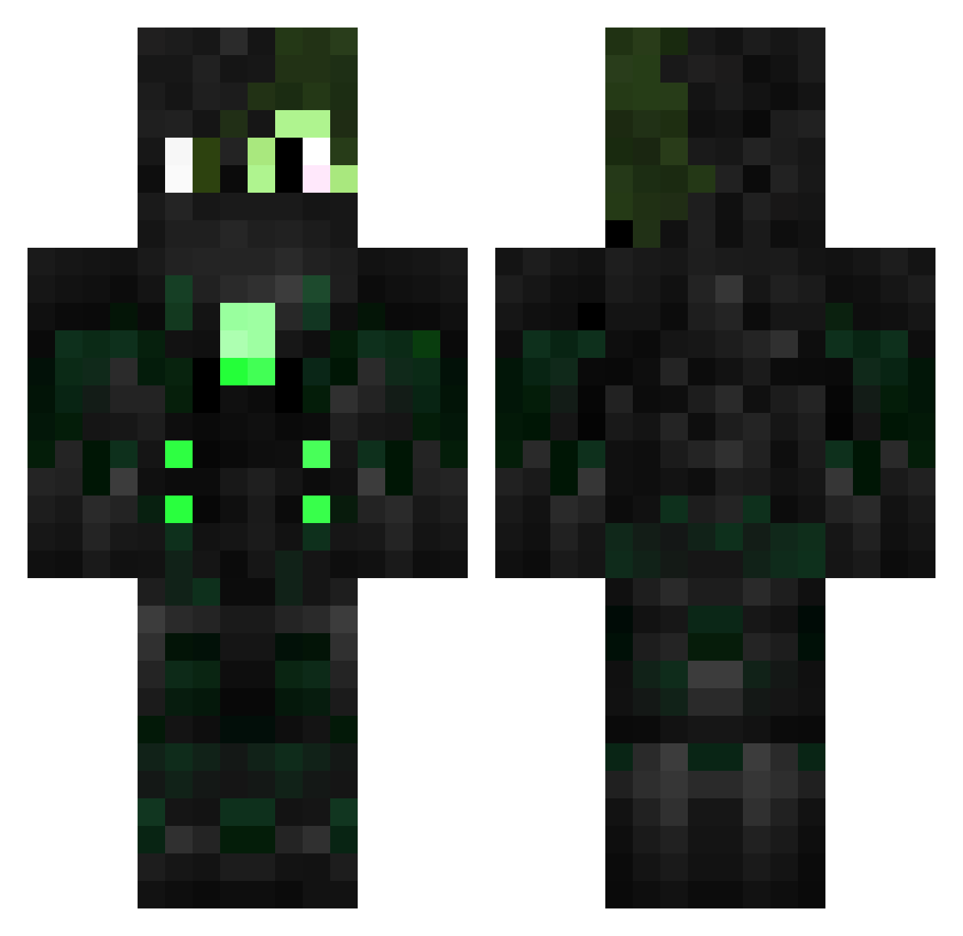 Akvarius Minecraft skin, front and back view