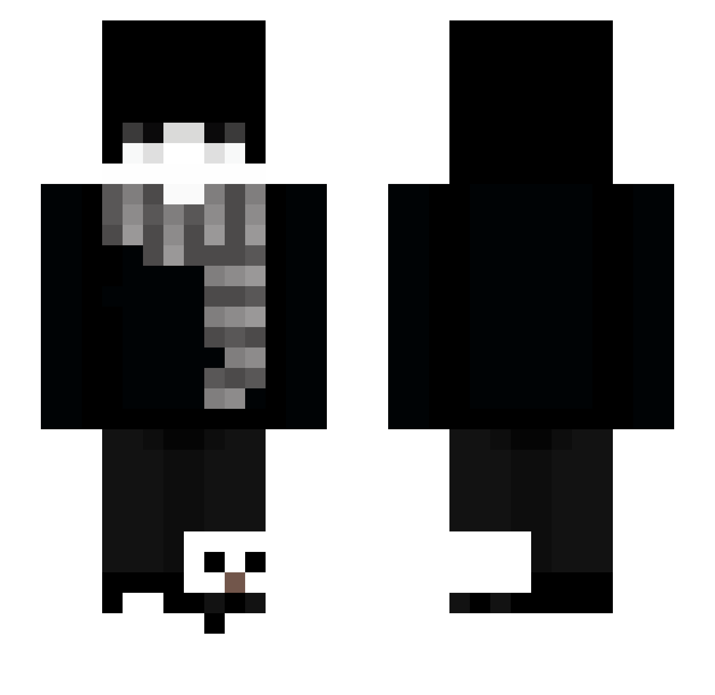 Wrpqh Minecraft skin, front and back view