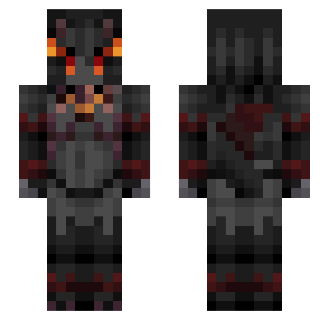 KitKatPhoenix Minecraft skin, front and back view