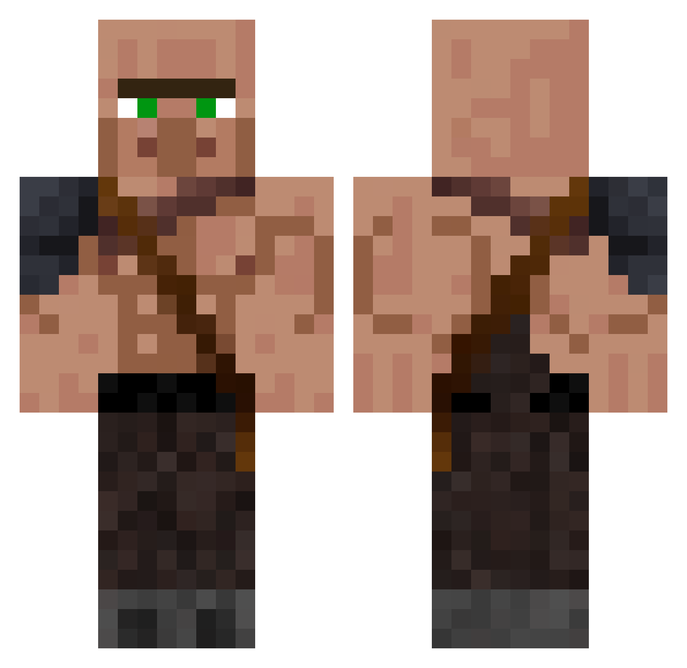 tramting Minecraft skin, front and back view