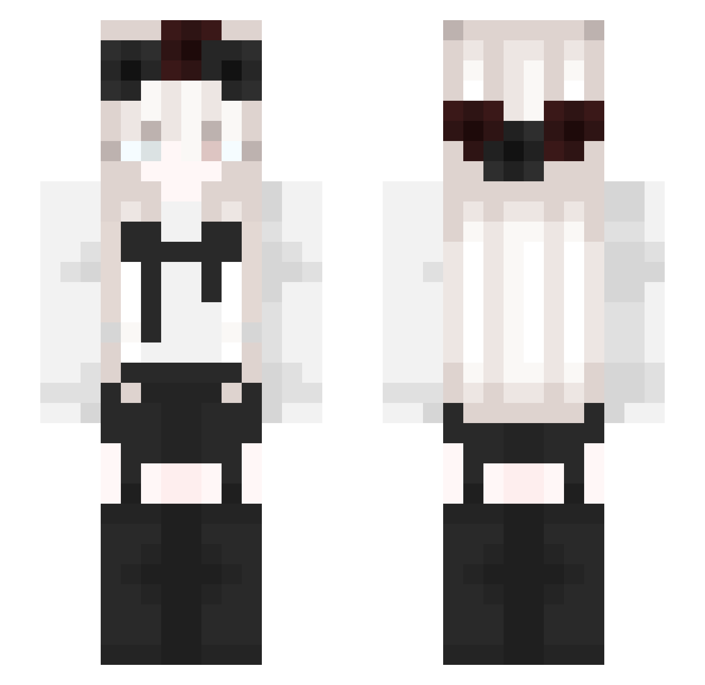 SixDaJJ Minecraft skin, front and back view