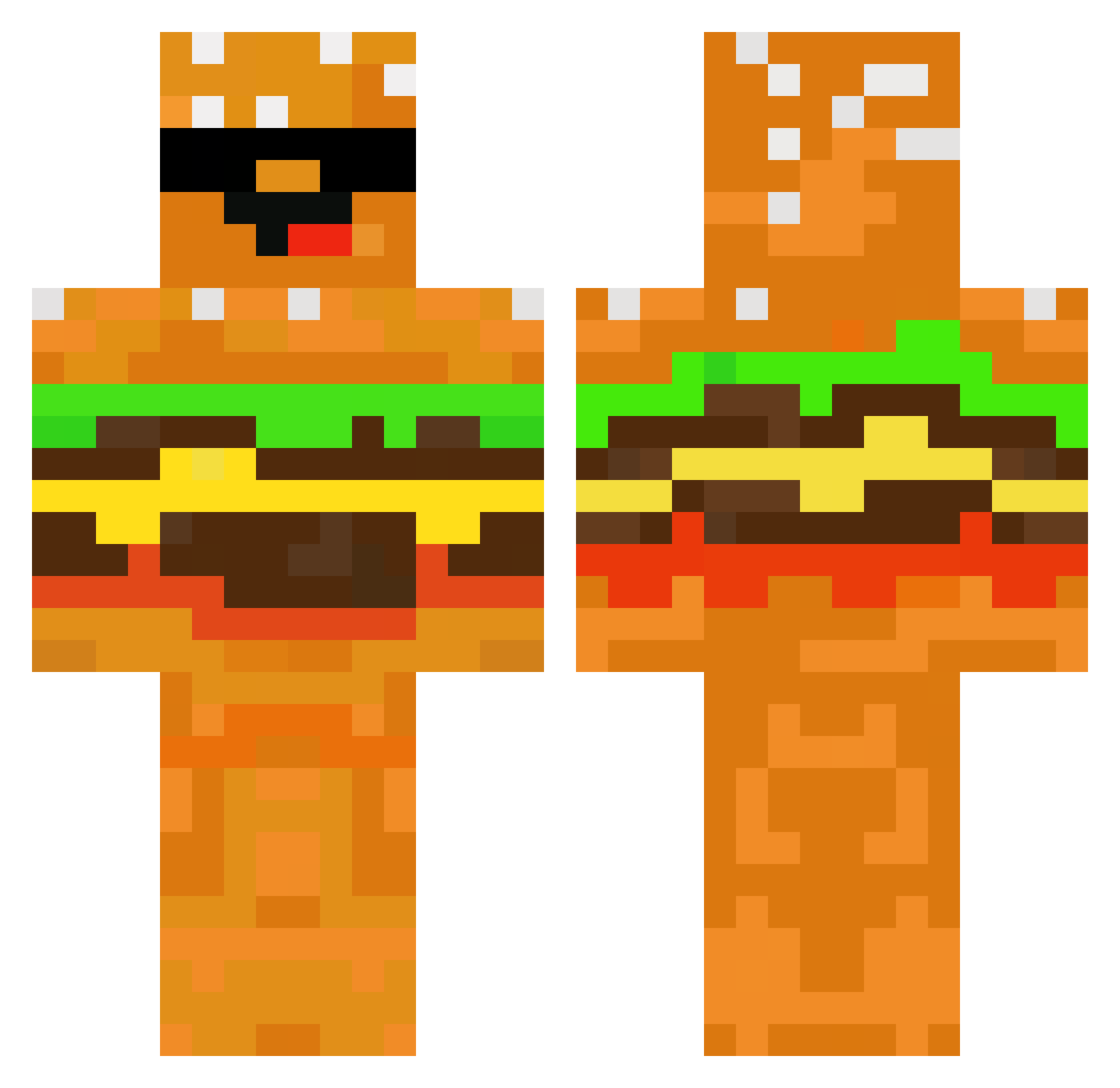 Galaxy_ttk Minecraft skin, front and back view