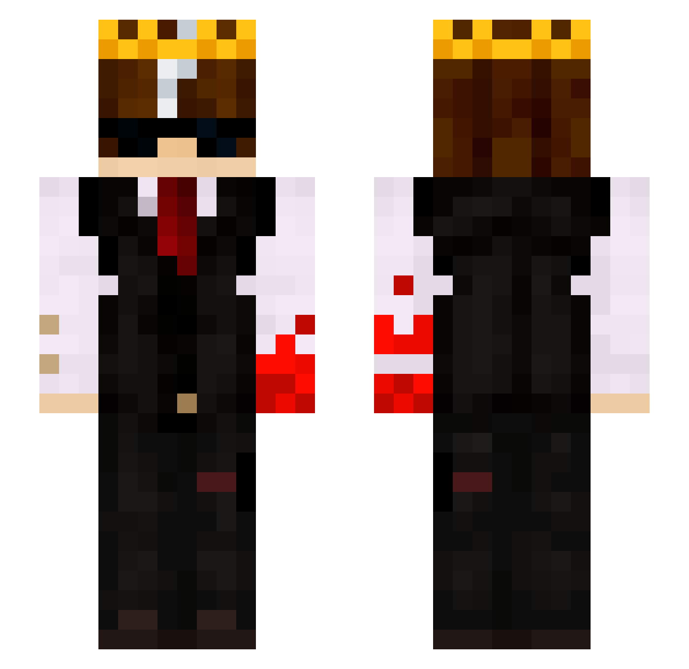 SmallerMC Minecraft skin, front and back view