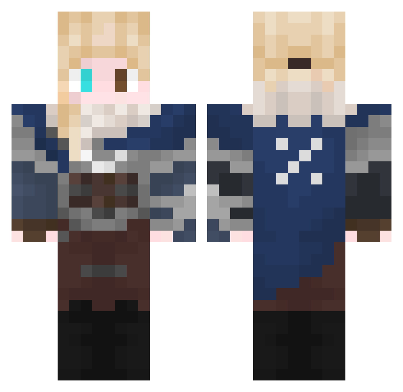 Sinh7 Minecraft skin, front and back view