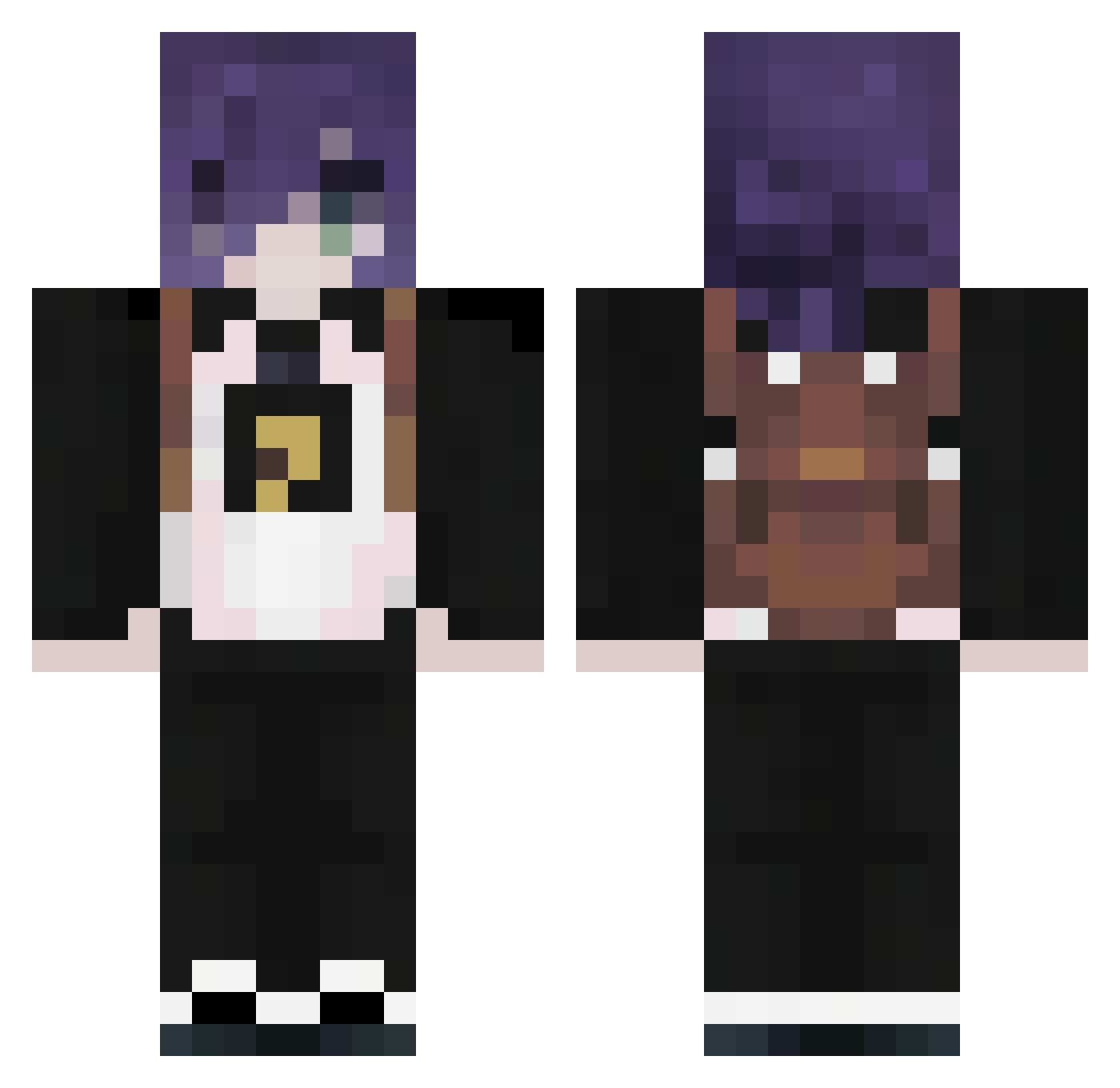 AoiUwU Minecraft skin, front and back view