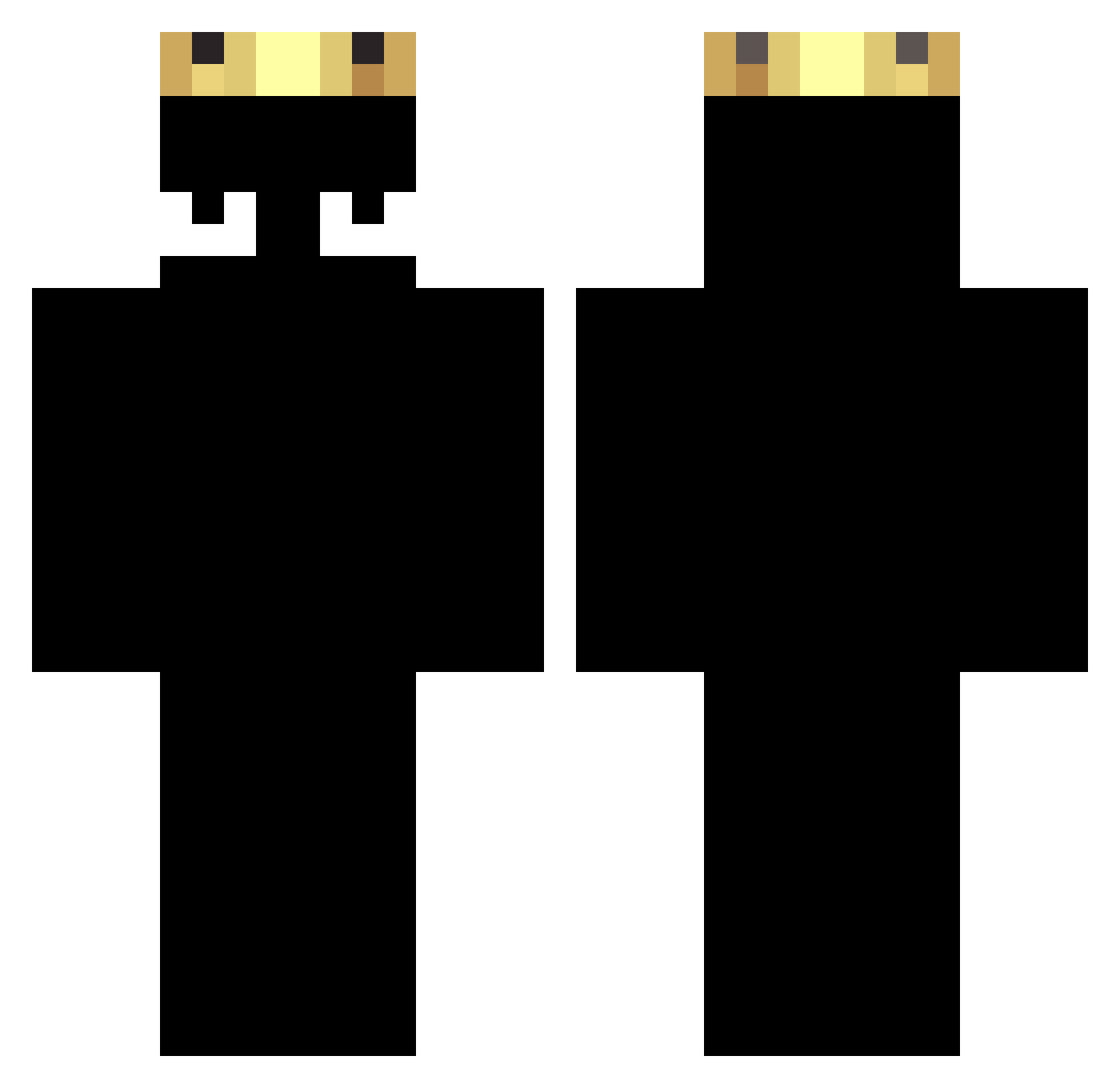 Condensed Minecraft skin, front and back view