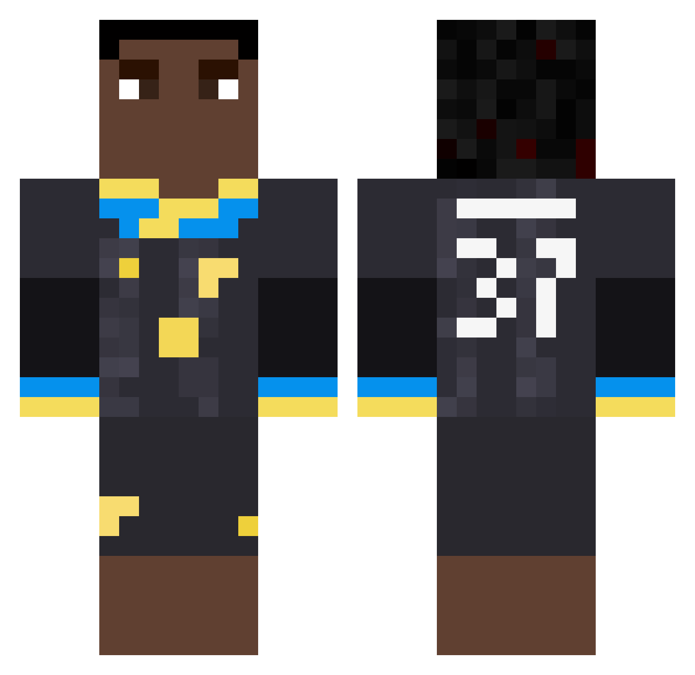 Oaktheblob123 Minecraft skin, front and back view