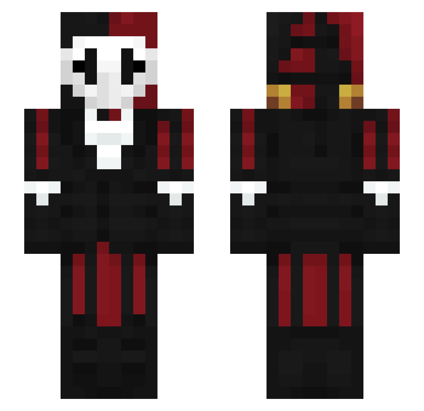 GhostPhantom7 Minecraft skin, front and back view
