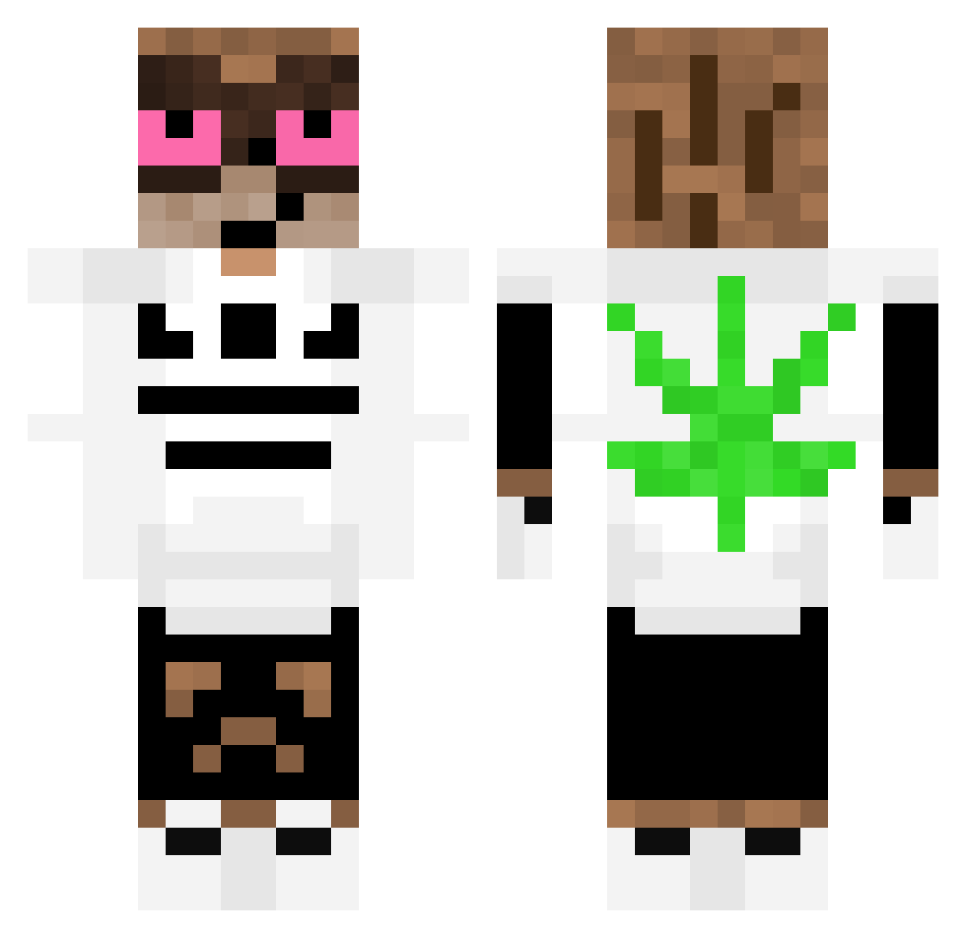 FunkyVIP Minecraft skin, front and back view