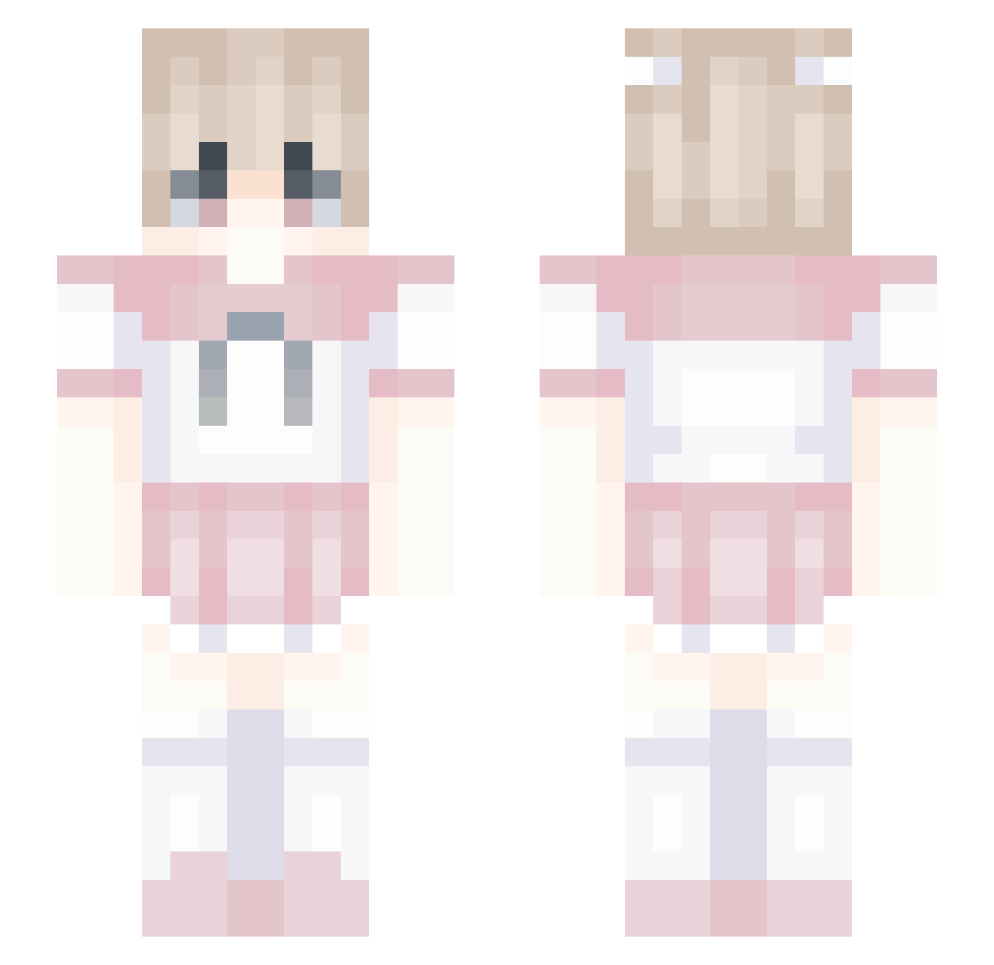 RRobles Minecraft skin, front and back view