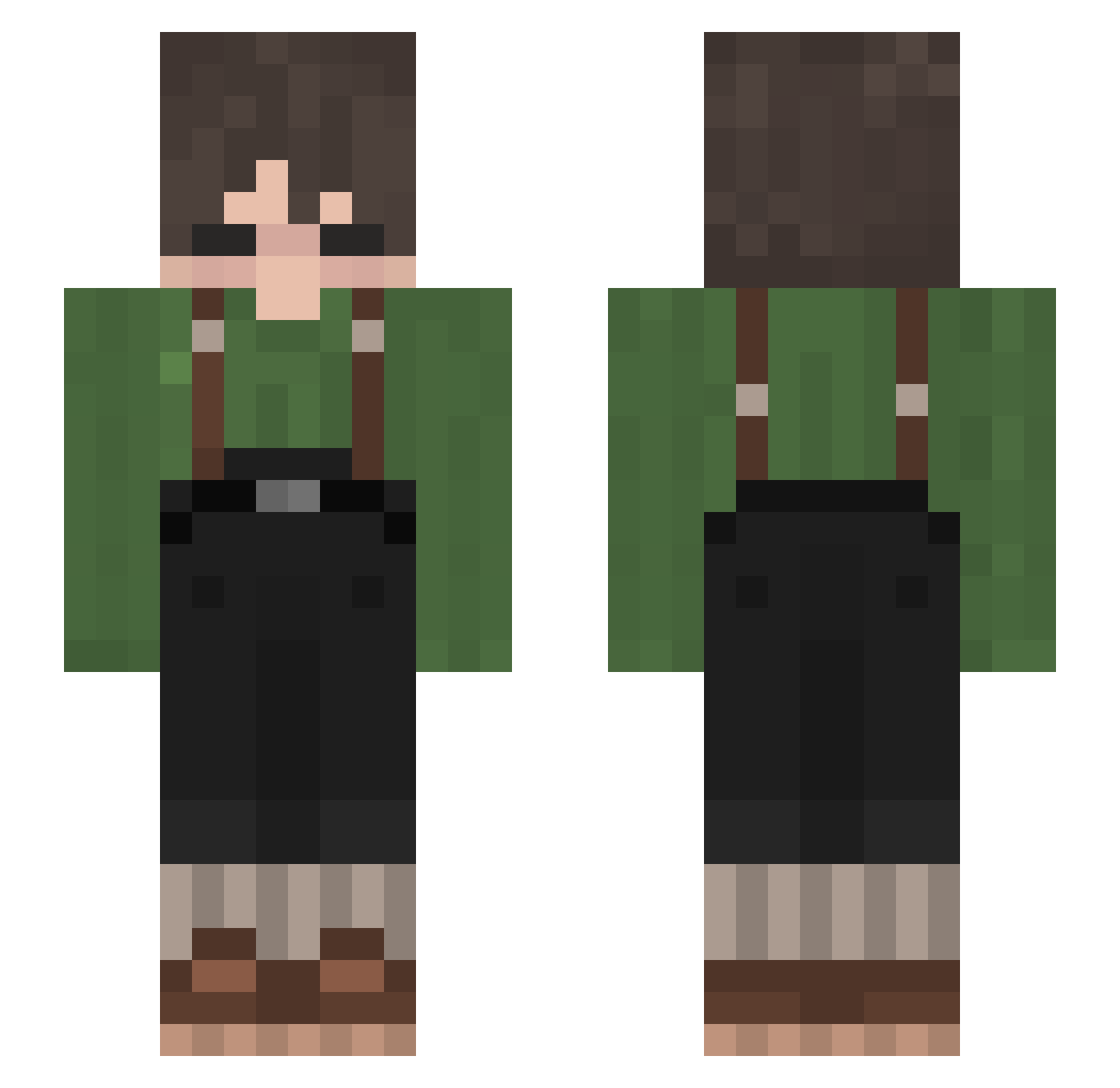 fishiesprout Minecraft skin, front and back view