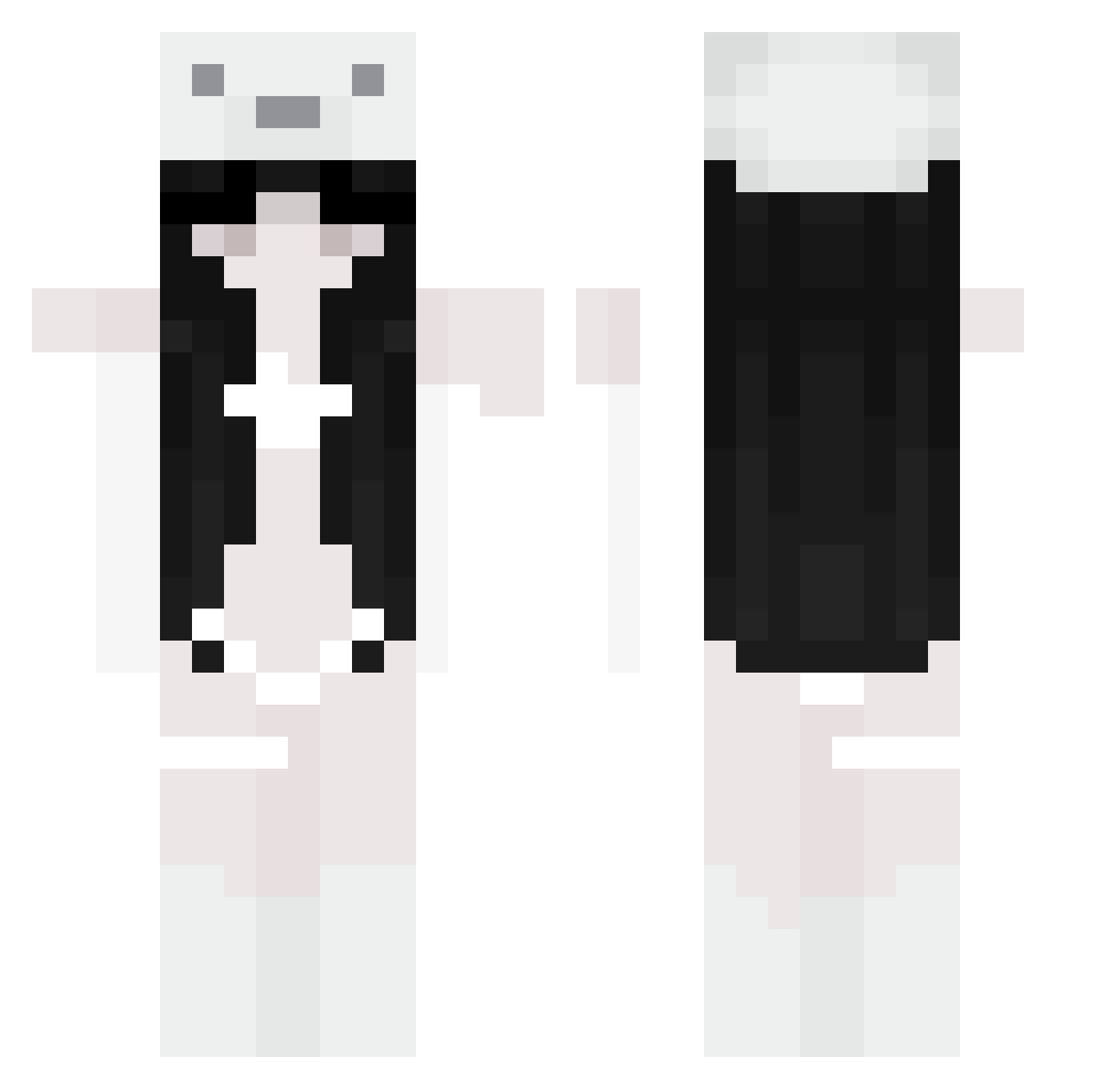 MichiBruja Minecraft skin, front and back view