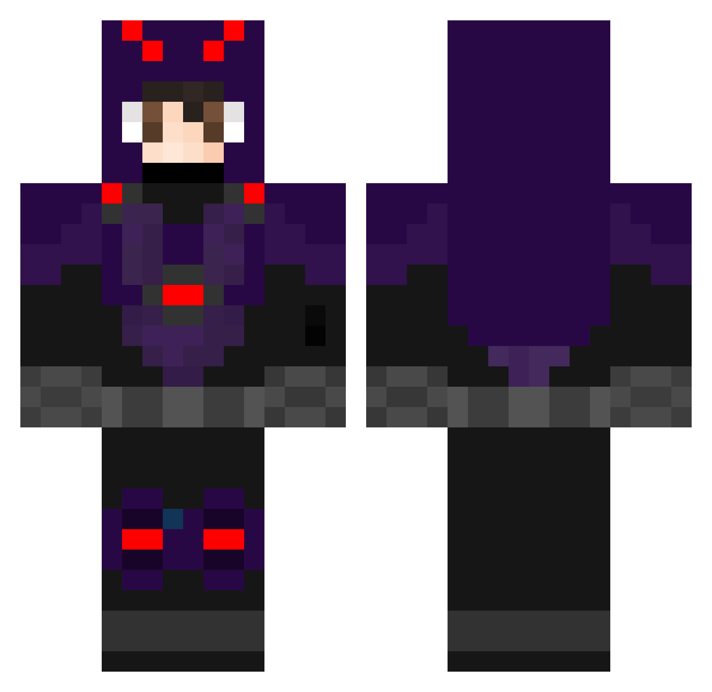 Strikeerrr Minecraft skin, front and back view