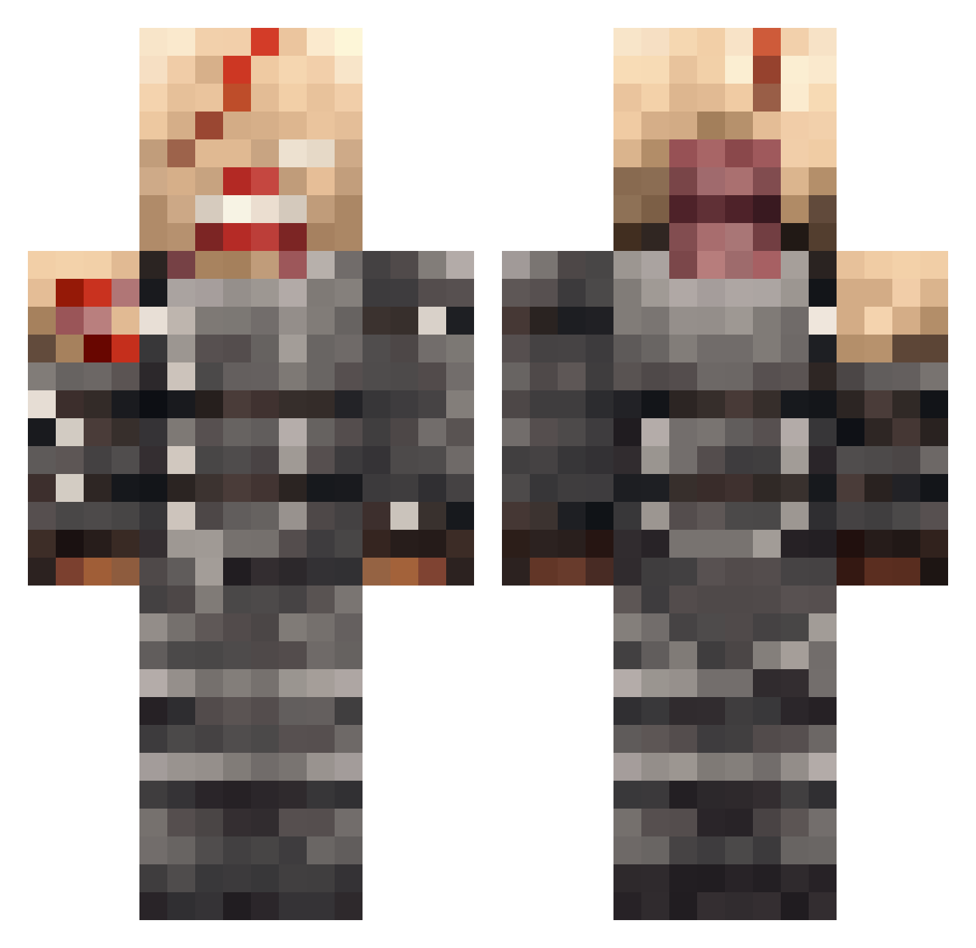 J_Cardozo Minecraft skin, front and back view